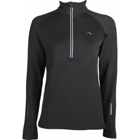 More Mile Vancouver Half Zip Long Sleeve Womens Running Top - Black Smart Fashion