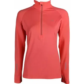 More Mile Vancouver Half Zip Long Sleeve Womens Running Top - Pink Reinforced Collar
