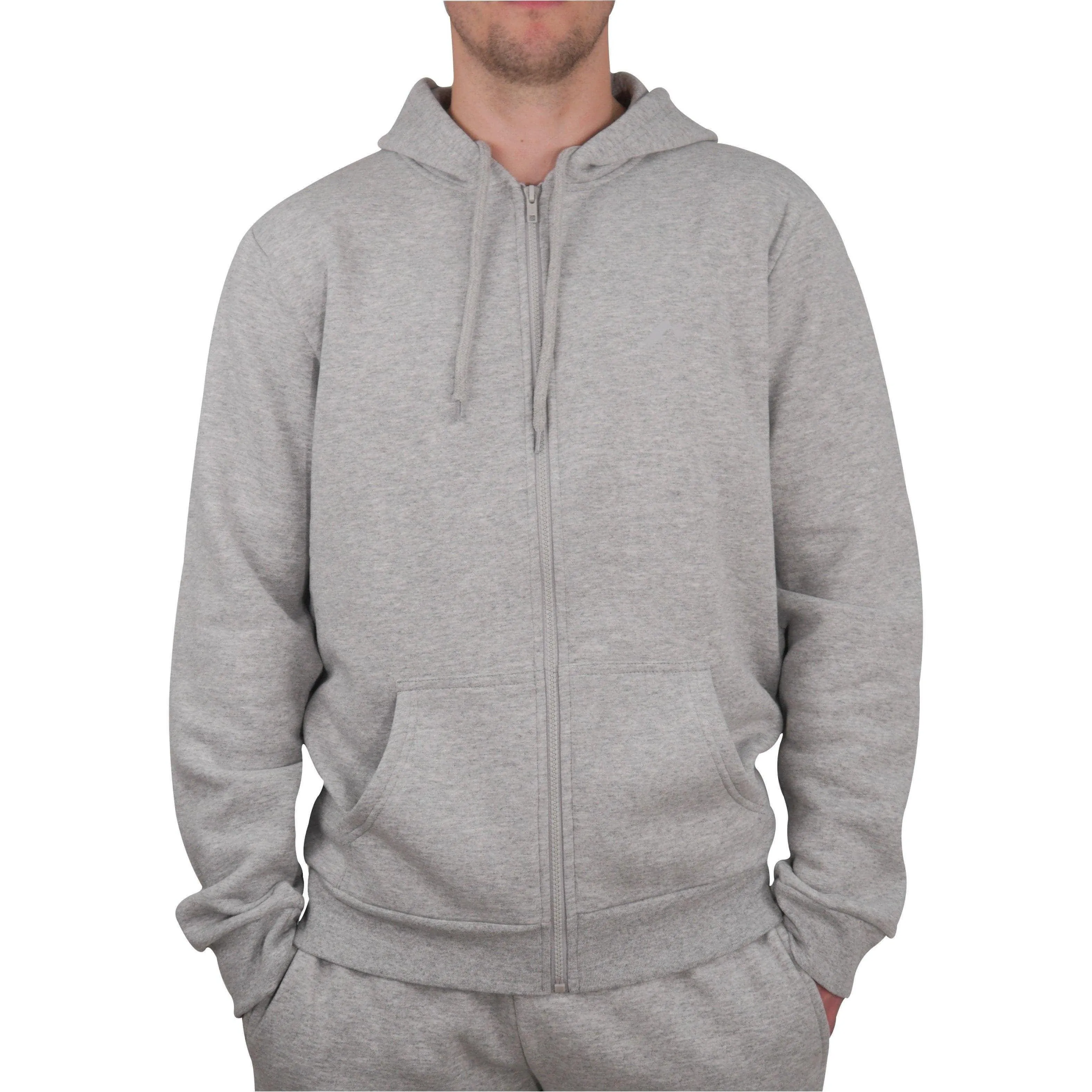 sweatshirt material City Mood More Mile Vibe Mens Full Zip Fleece Hoody - Grey