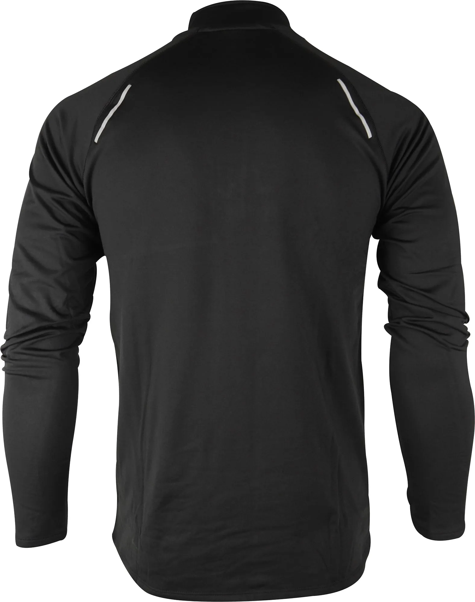 Oversized Silhouette Fun Prints More Mile Vivid Half Zip Long Sleeve Mens Running Top - Black