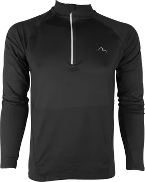 Layering Comfort More Mile Vivid Half Zip Long Sleeve Mens Running Top - Black