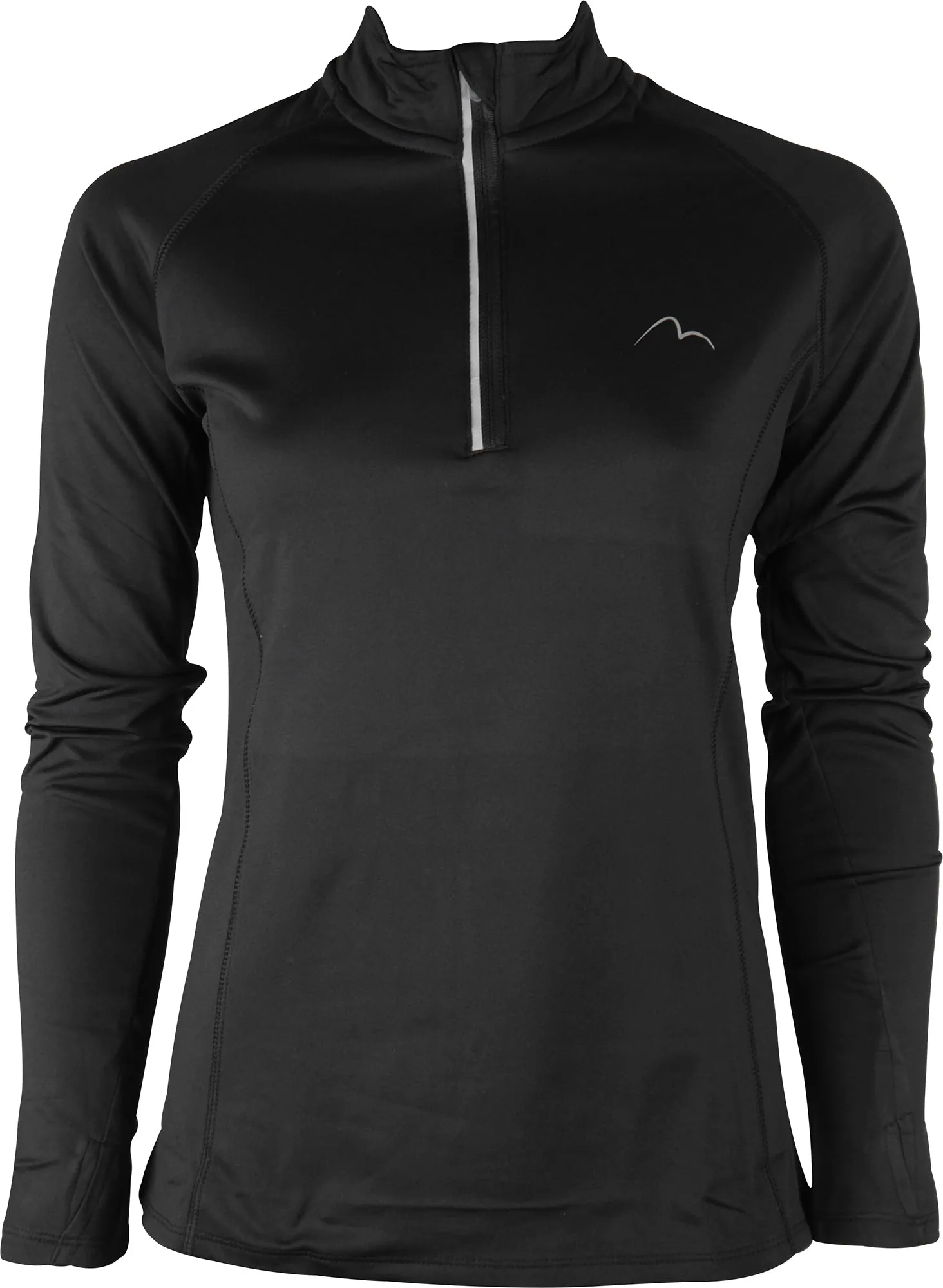Garment Dyed More Mile Vivid Half Zip Long Sleeve Womens Running Top - Black
