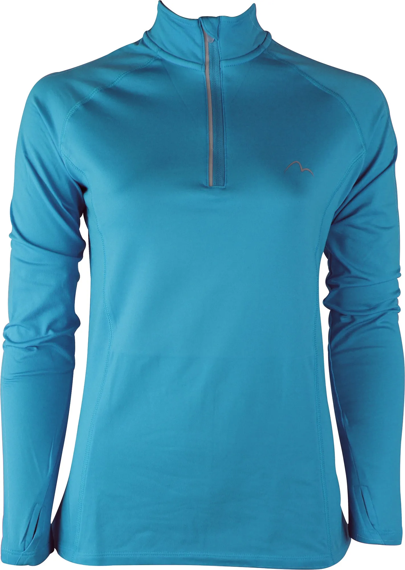 Anti Static Treatment Spring Wear More Mile Vivid Half Zip Long Sleeve Womens Running Top - Blue