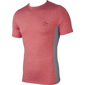 Sleek And Stylish More Mile Warrior Short Sleeve Mens Fitted Training Top - Pink