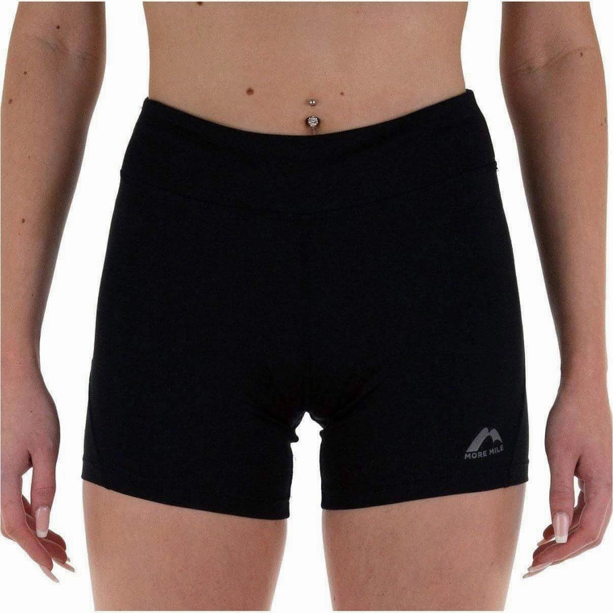 Gentle On Skin More Mile Biker Womens Short Running Tights - Black