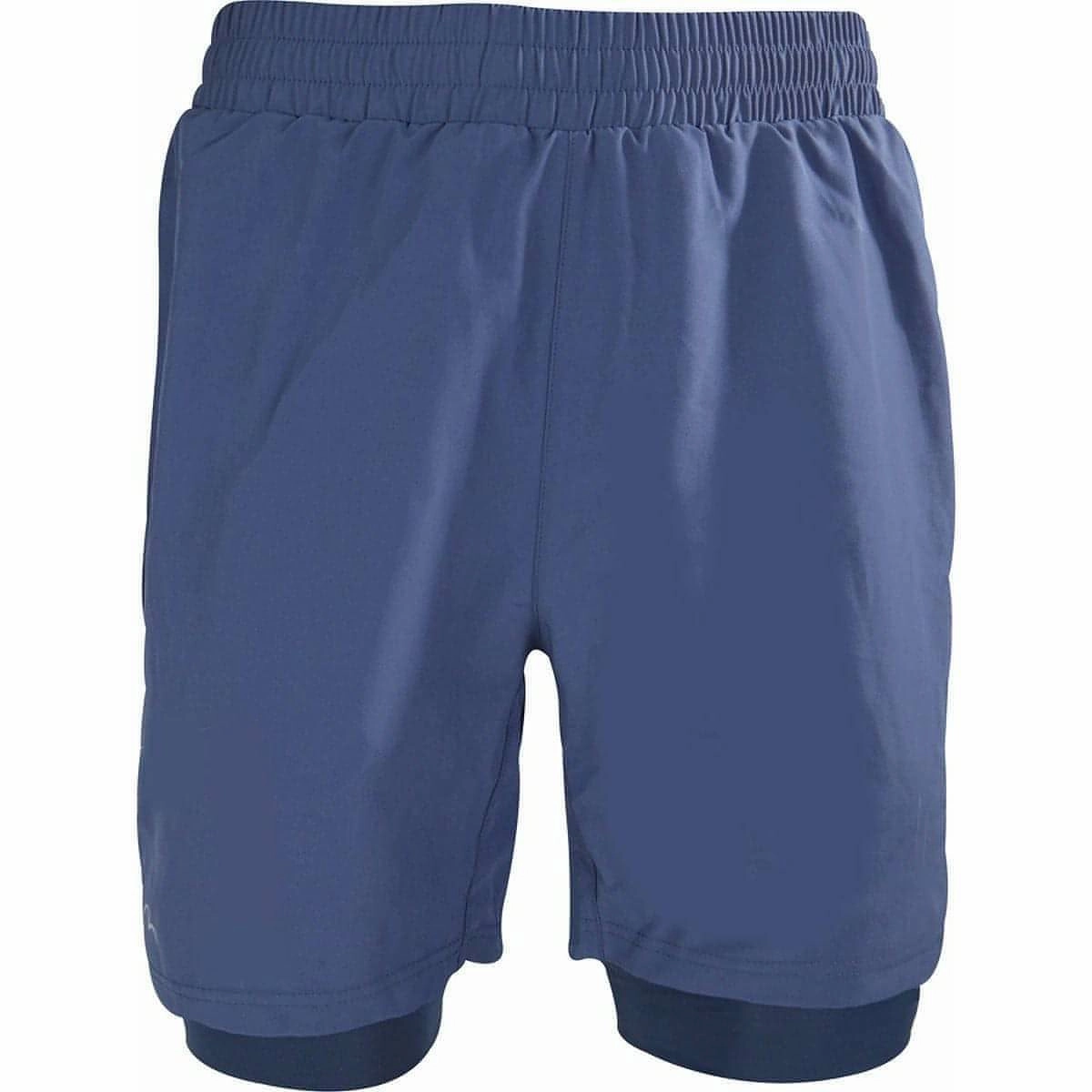mix and match Wind Resistant Material More Mile Core 2 In 1 Mens Running Shorts - Blue