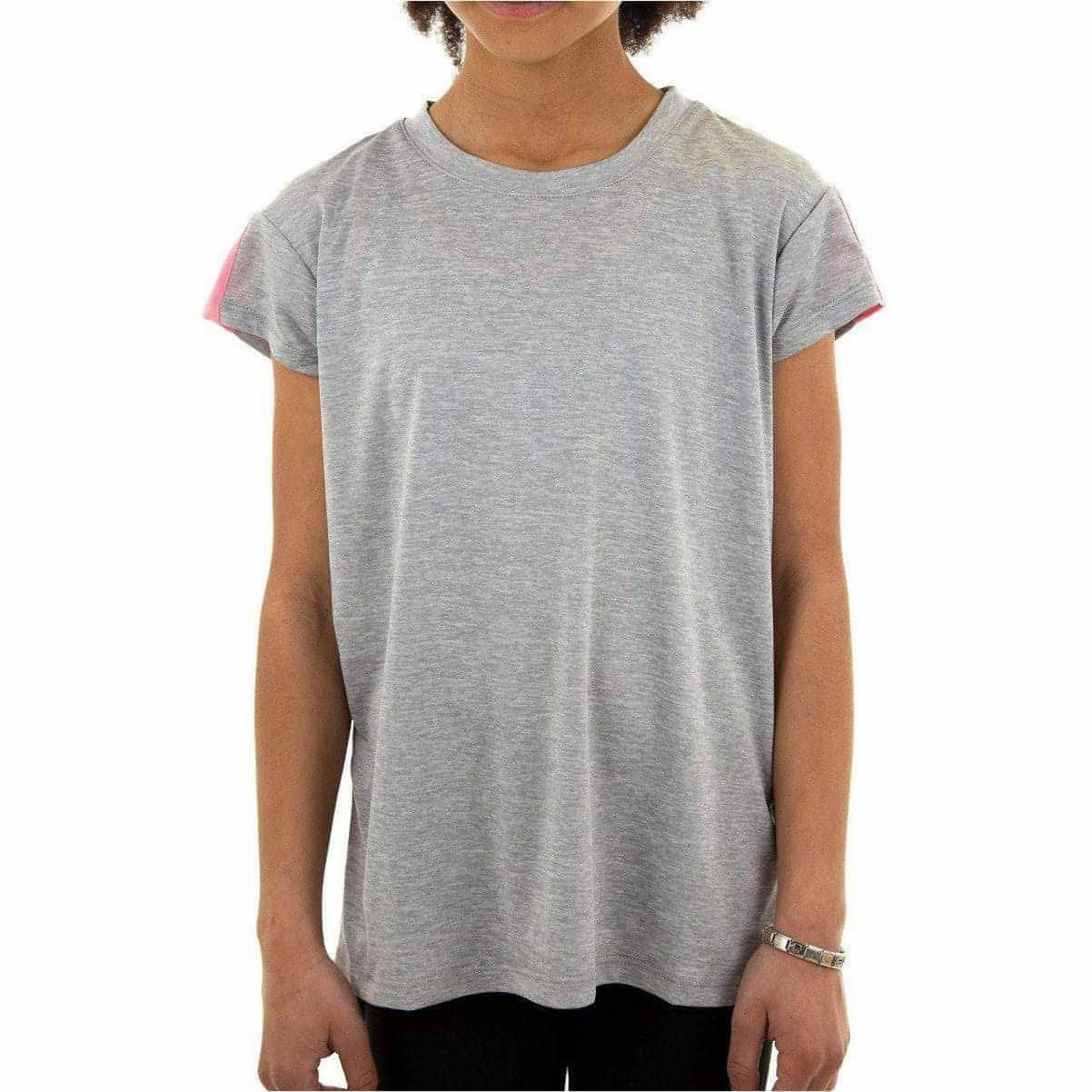 Outdoor Comfort More Mile Girls Cap Short Sleeve Training Top - Grey
