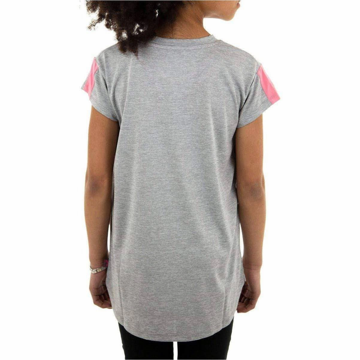 More Mile Girls Cap Short Sleeve Training Top - Grey StretchComfortWeave