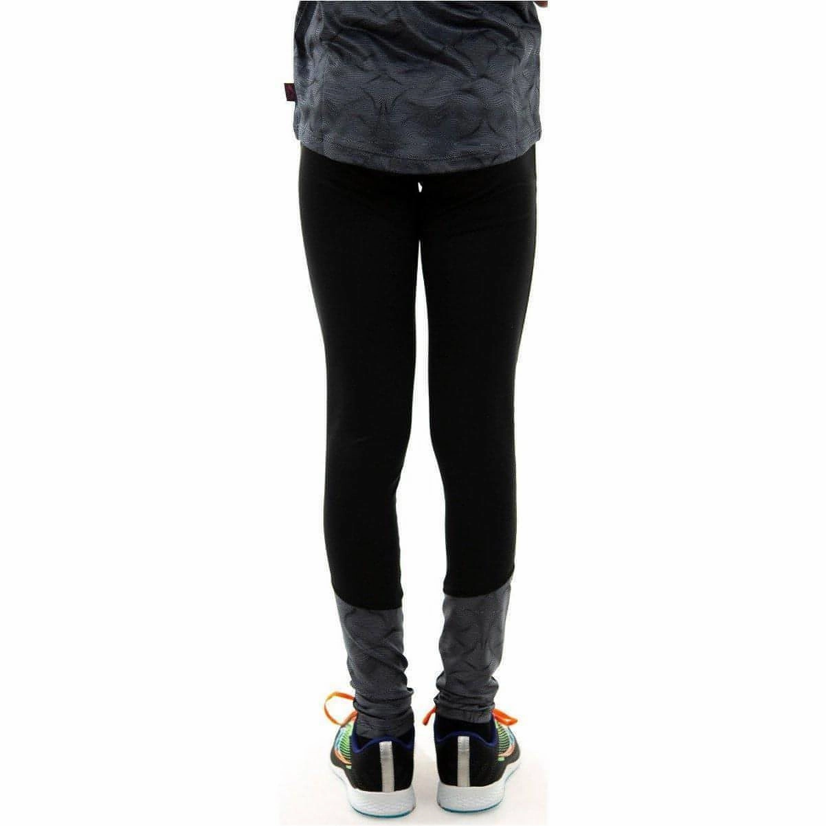 Mesh Panel City Walk For Kids Stretch Fit More Mile Girls Long Running Tights - Black