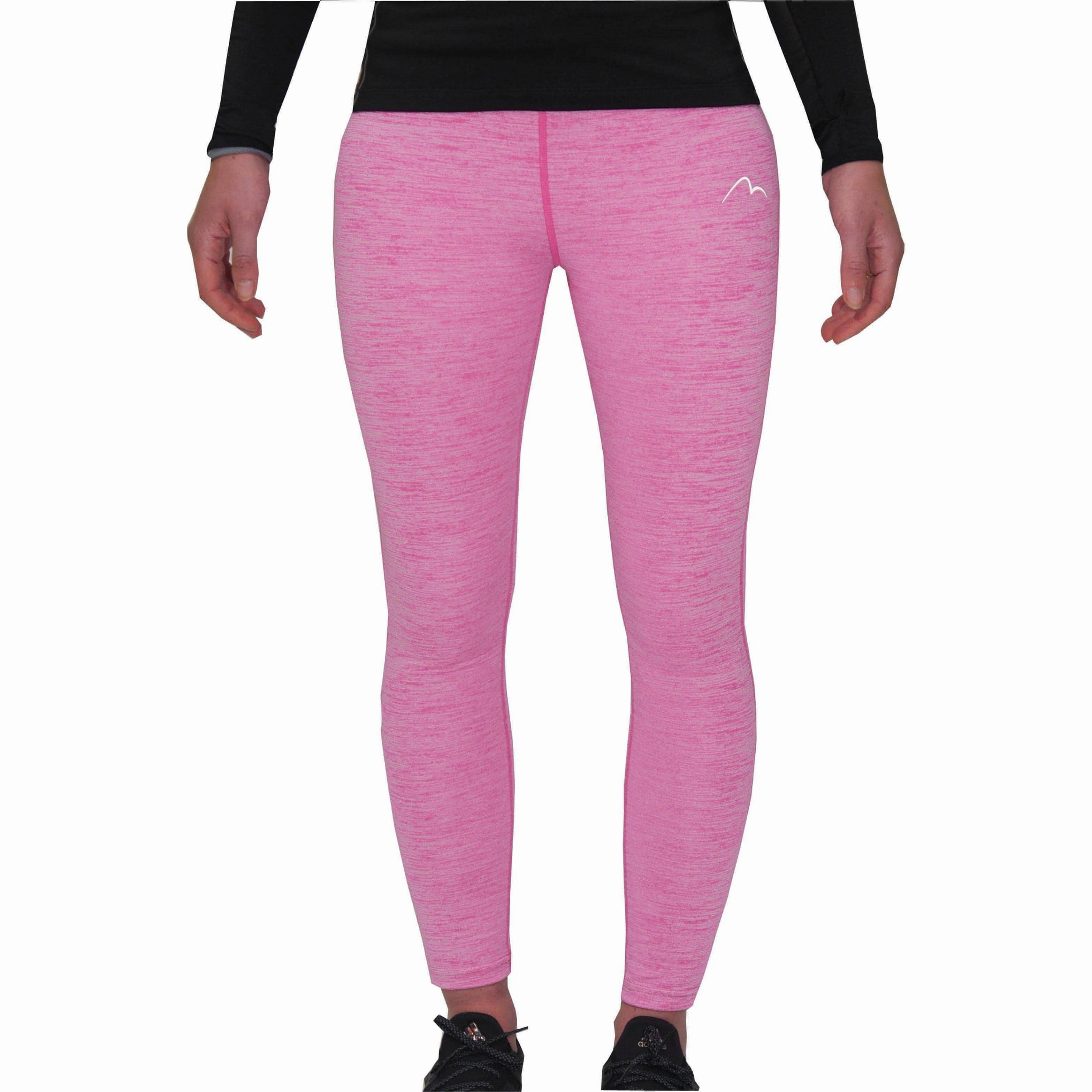 More Mile Heather Girls Long Running Tights - Pink For Men Seamless Design