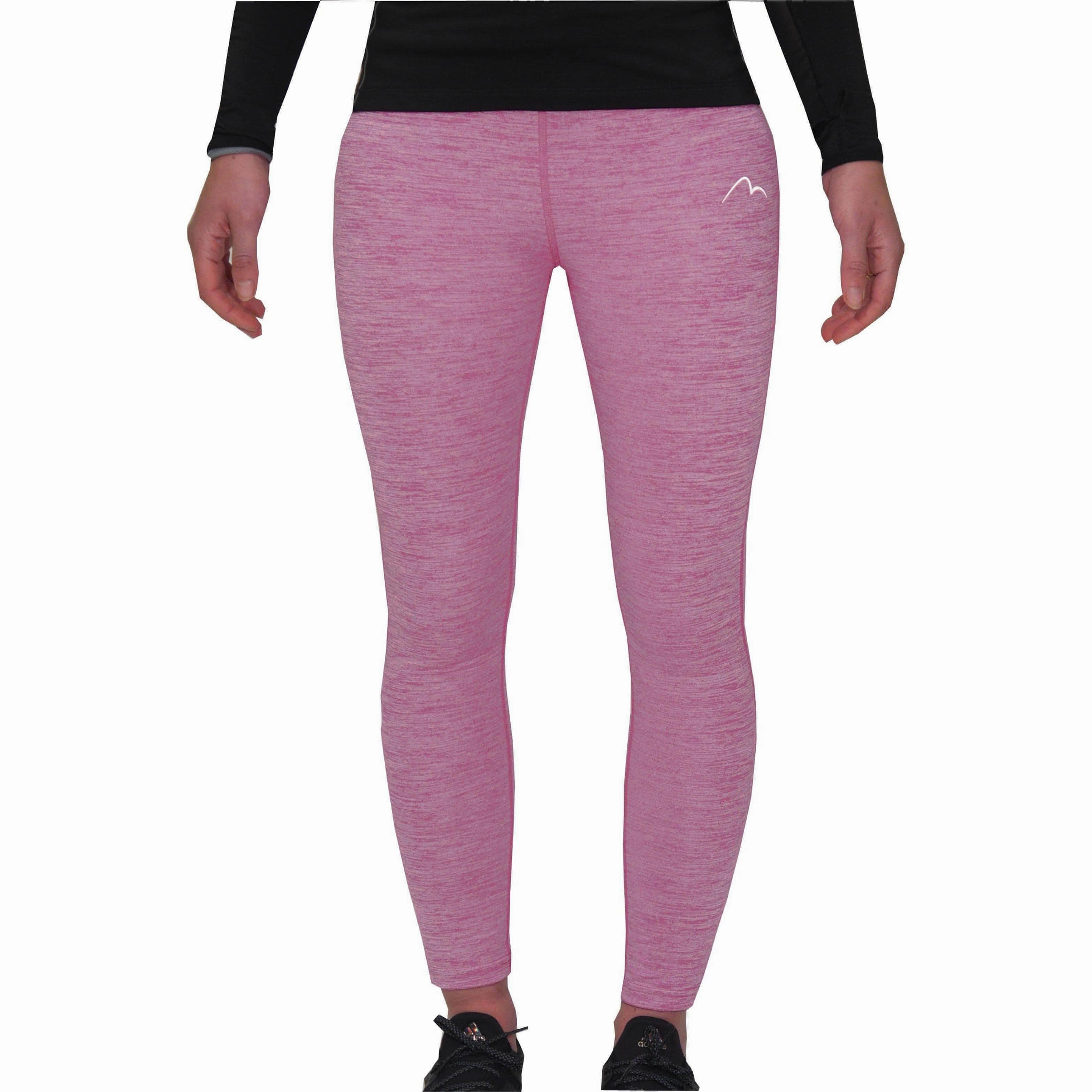 More Mile Heather Womens Long Running Tights - Pink Active Function