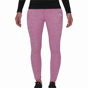 More Mile Heather Womens Long Running Tights - Pink Fashionable Look Non See Camping Gear