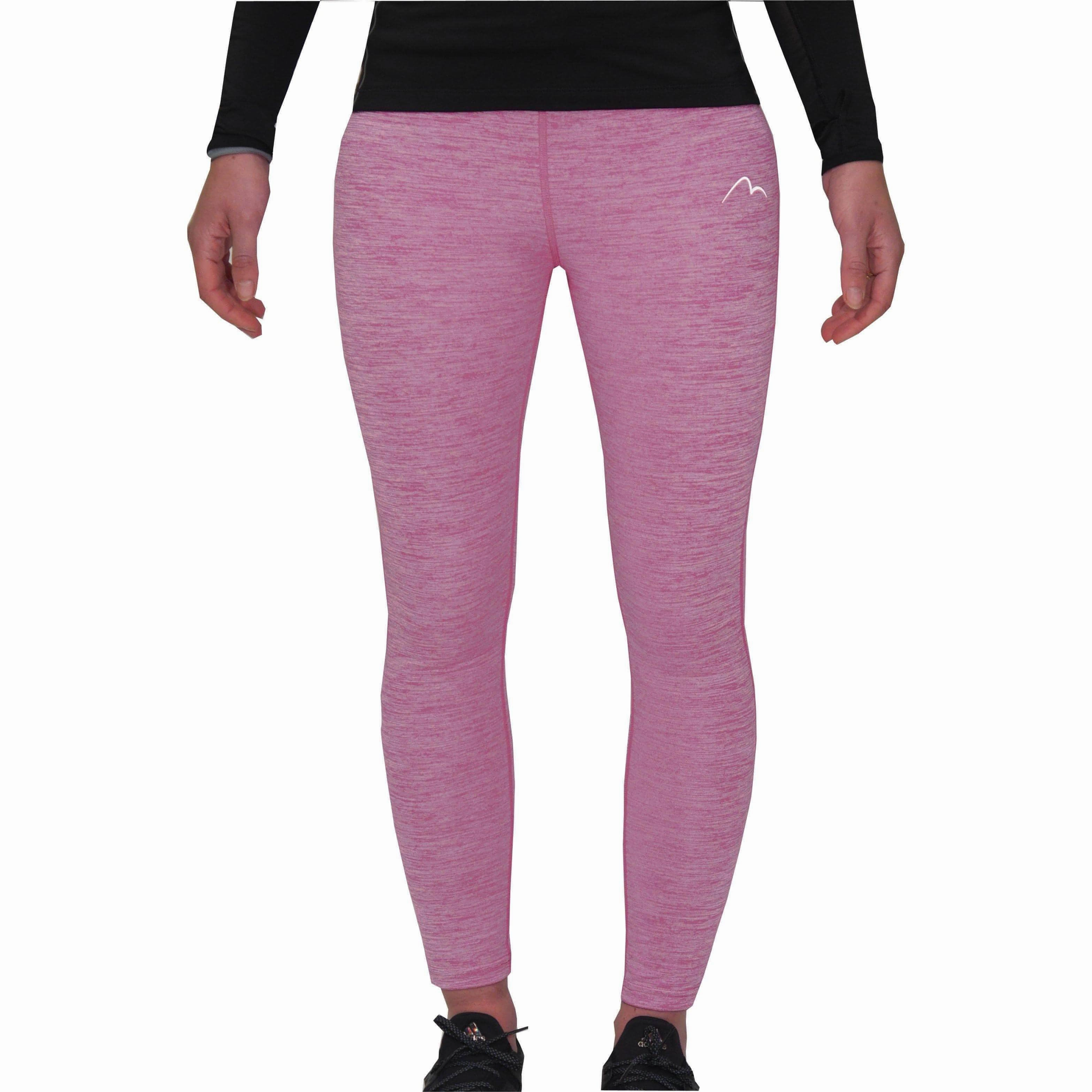 More Mile Heather Womens Long Running Tights - Pink Fashionable Look Non See Camping Gear