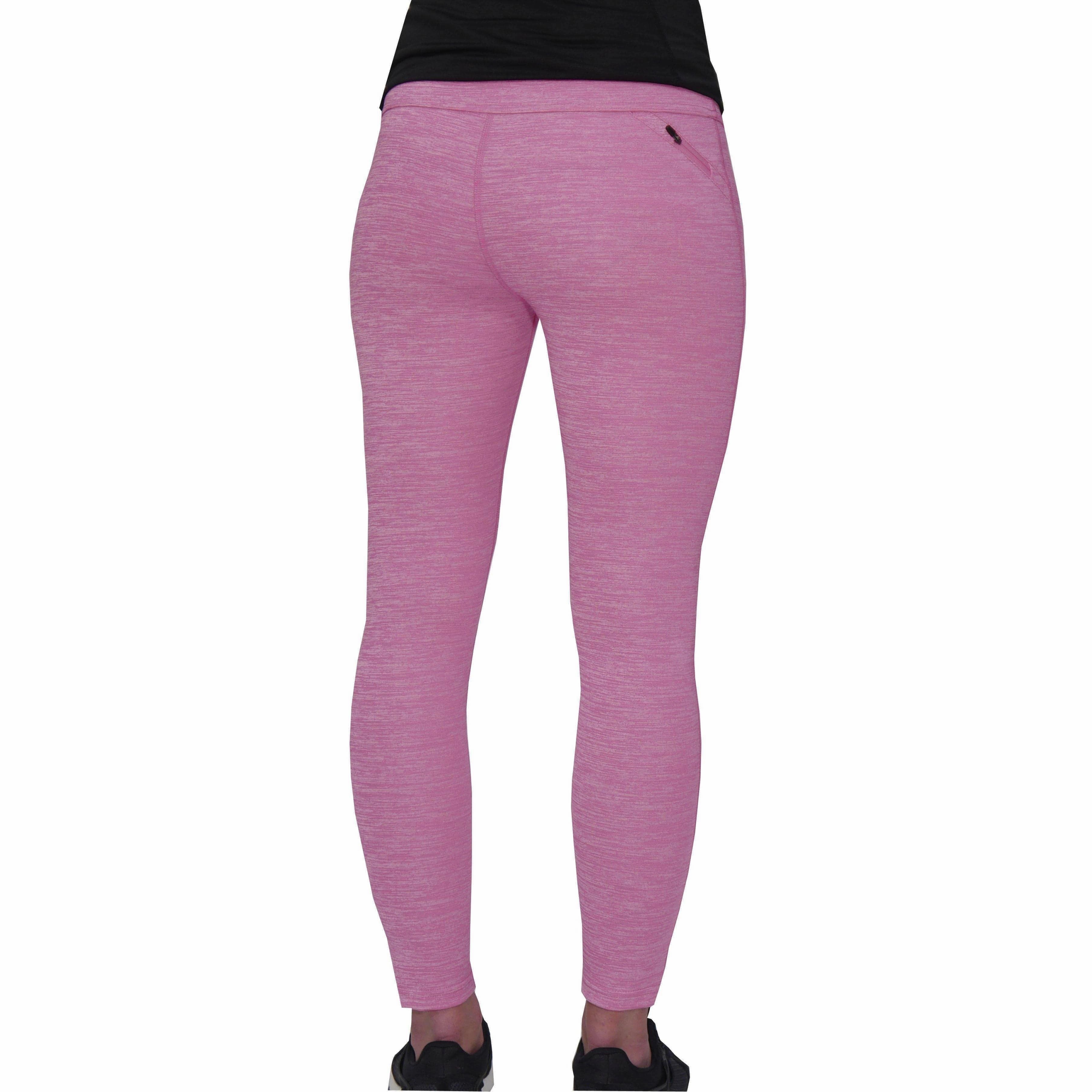 Casual Performance Trend Seeker Four Way More Mile Heather Womens Long Running Tights - Pink