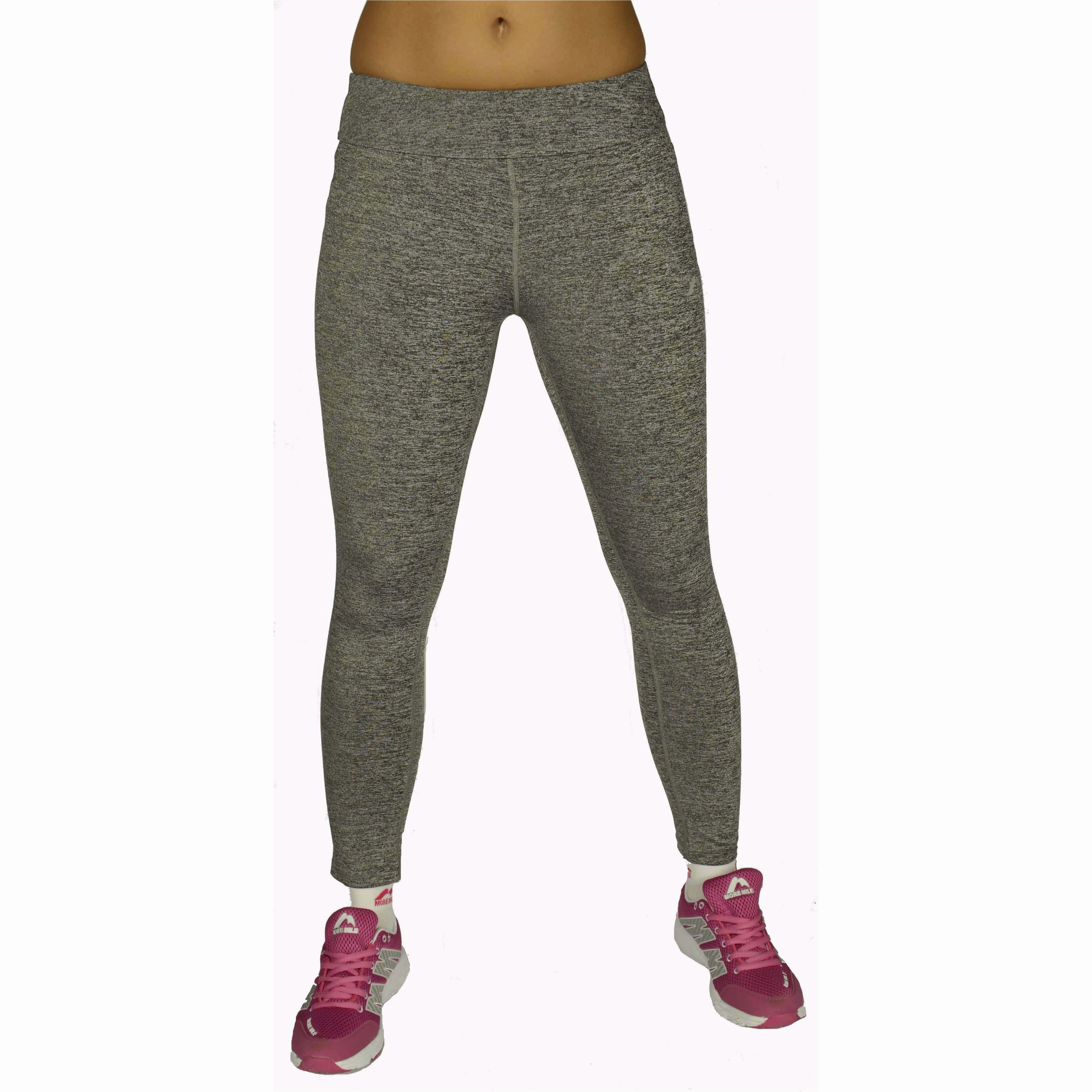 More Mile Heather Womens Training Tights - Grey Maternity Wear Stretch Fit