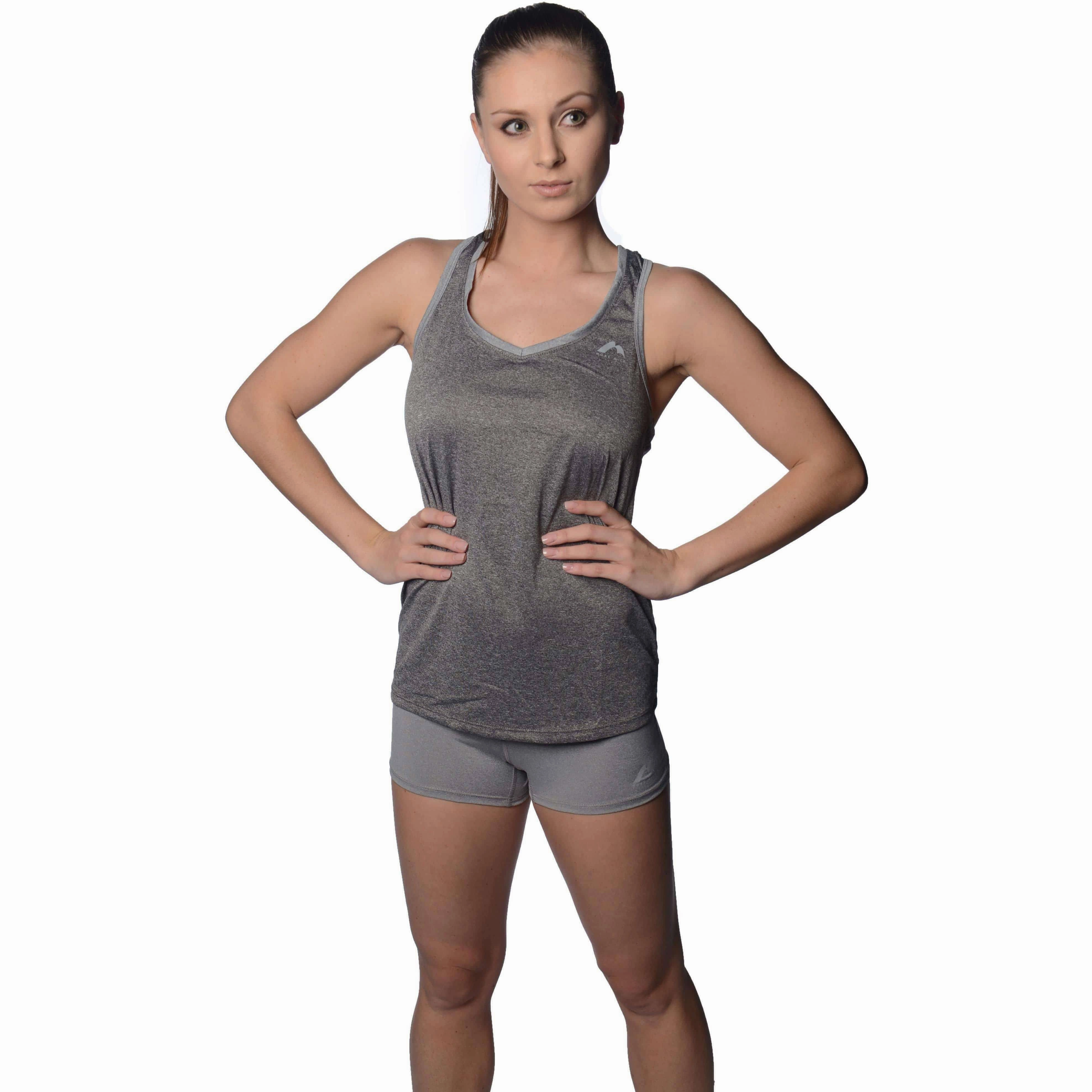 Smart Casual Moisture Wicking Finish More Mile Marl 3 Inch Womens Running Shorts - Grey