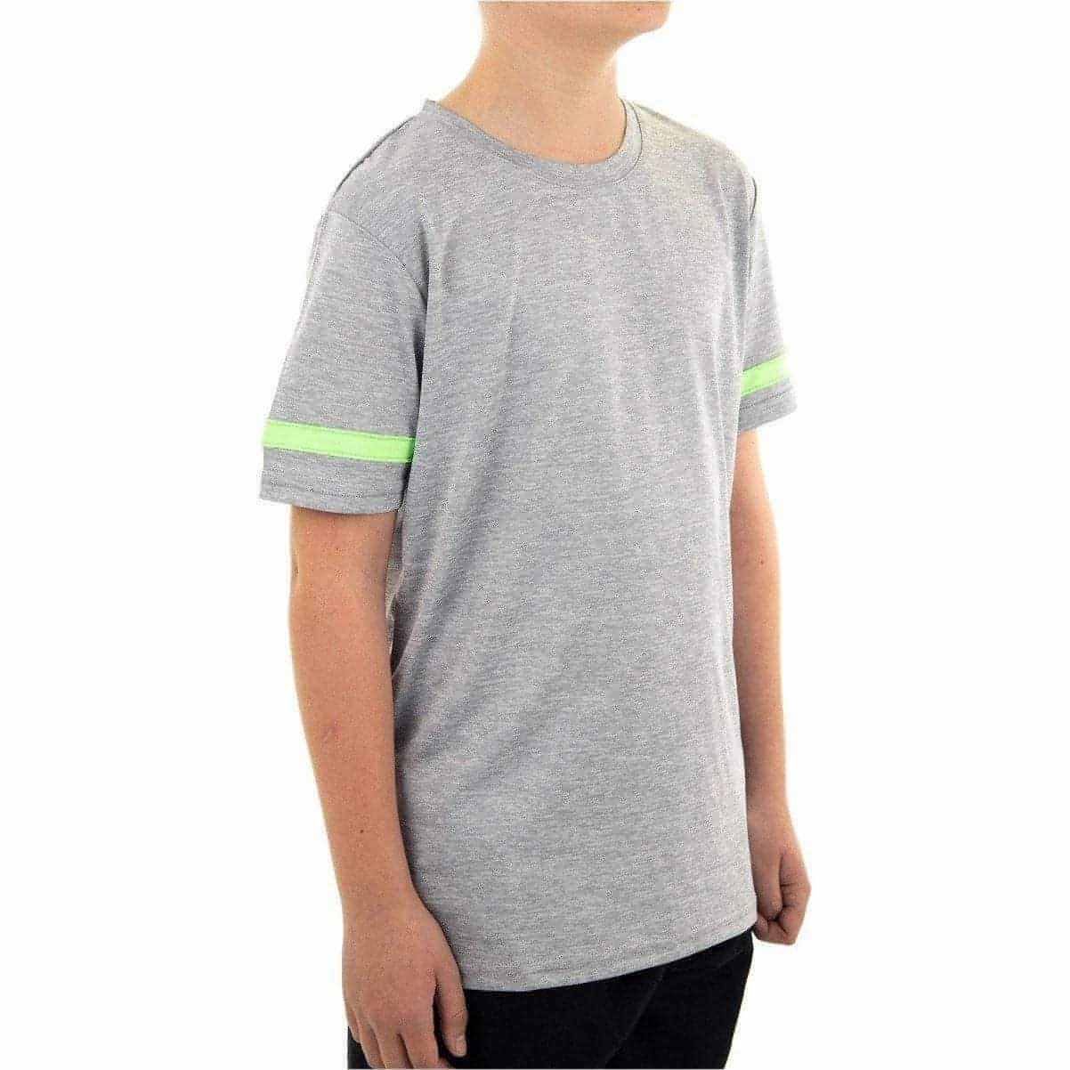 Functional Fashion More Mile Marl Boys Short Sleeve Running Top - Grey