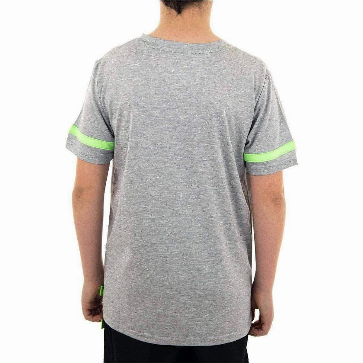 Smooth Finish Cotton Blend More Mile Marl Boys Short Sleeve Running Top - Grey