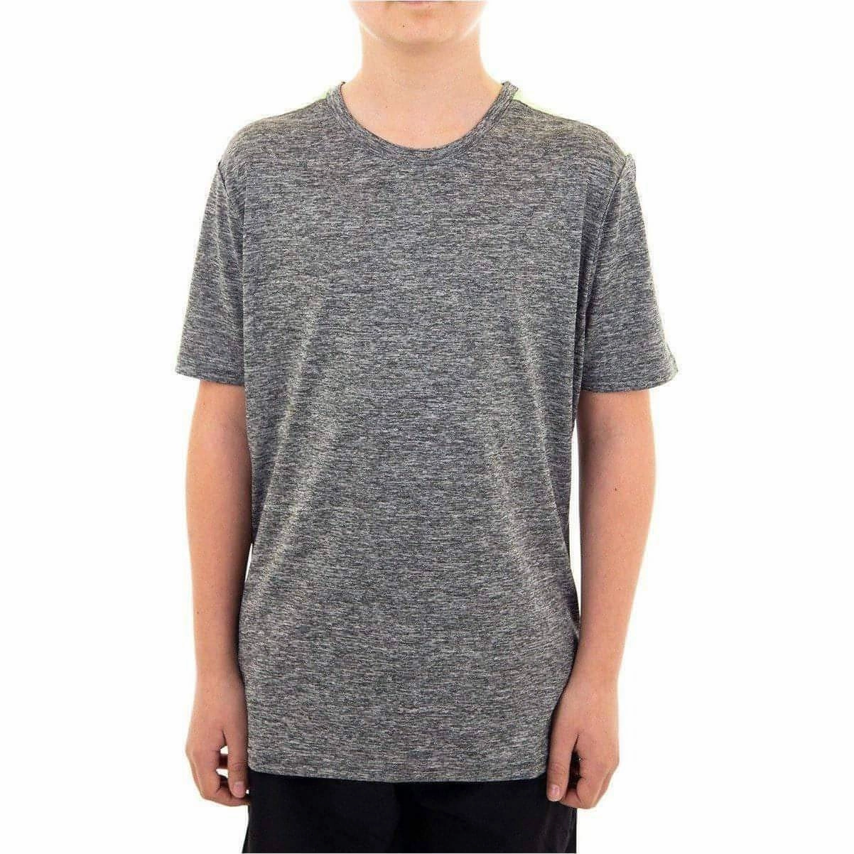 More Mile Marl Boys Short Sleeve Running Top - Grey anniversary