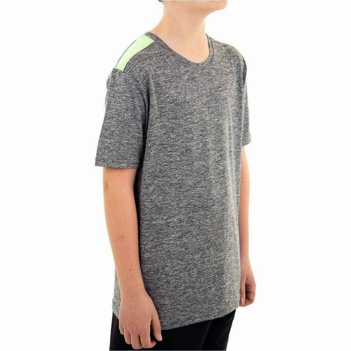 More Mile Marl Boys Short Sleeve Running Top - Grey Office Attire