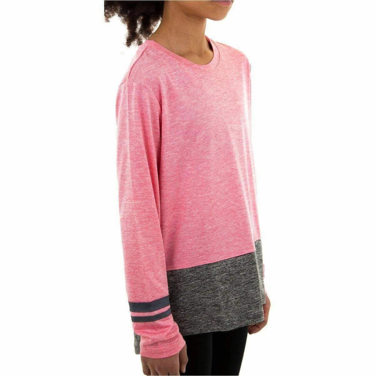 waterproof sailing More Mile Marl Girls Long Sleeve Running Top - Pink
