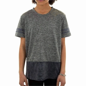 More Mile Marl Girls Short Sleeve Training Top - Grey Soft and Light