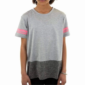 Urban Smart More Mile Marl Girls Short Sleeve Training Top - Grey