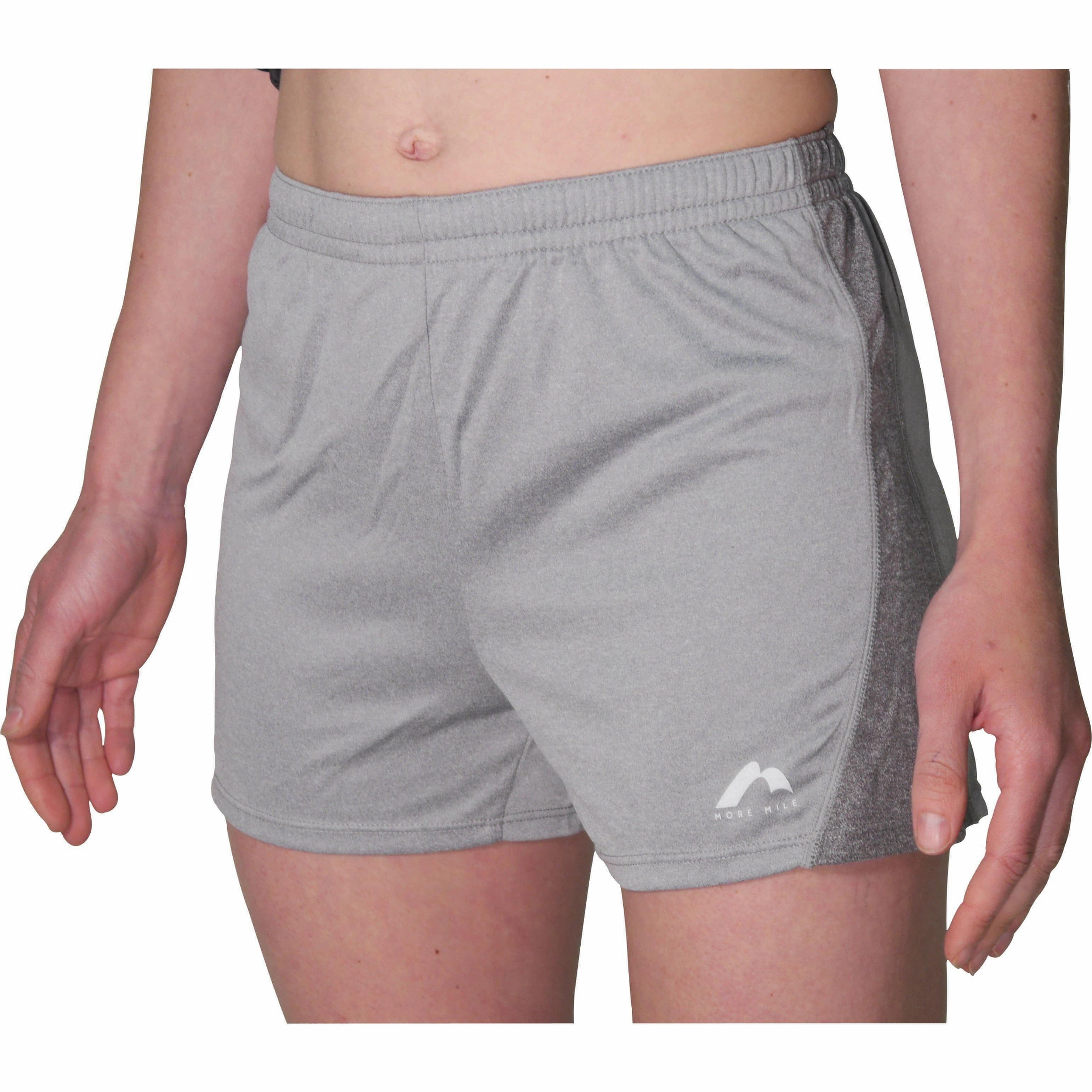 More Mile Marl Jersey Womens Training Shorts - Grey Durable Comfort