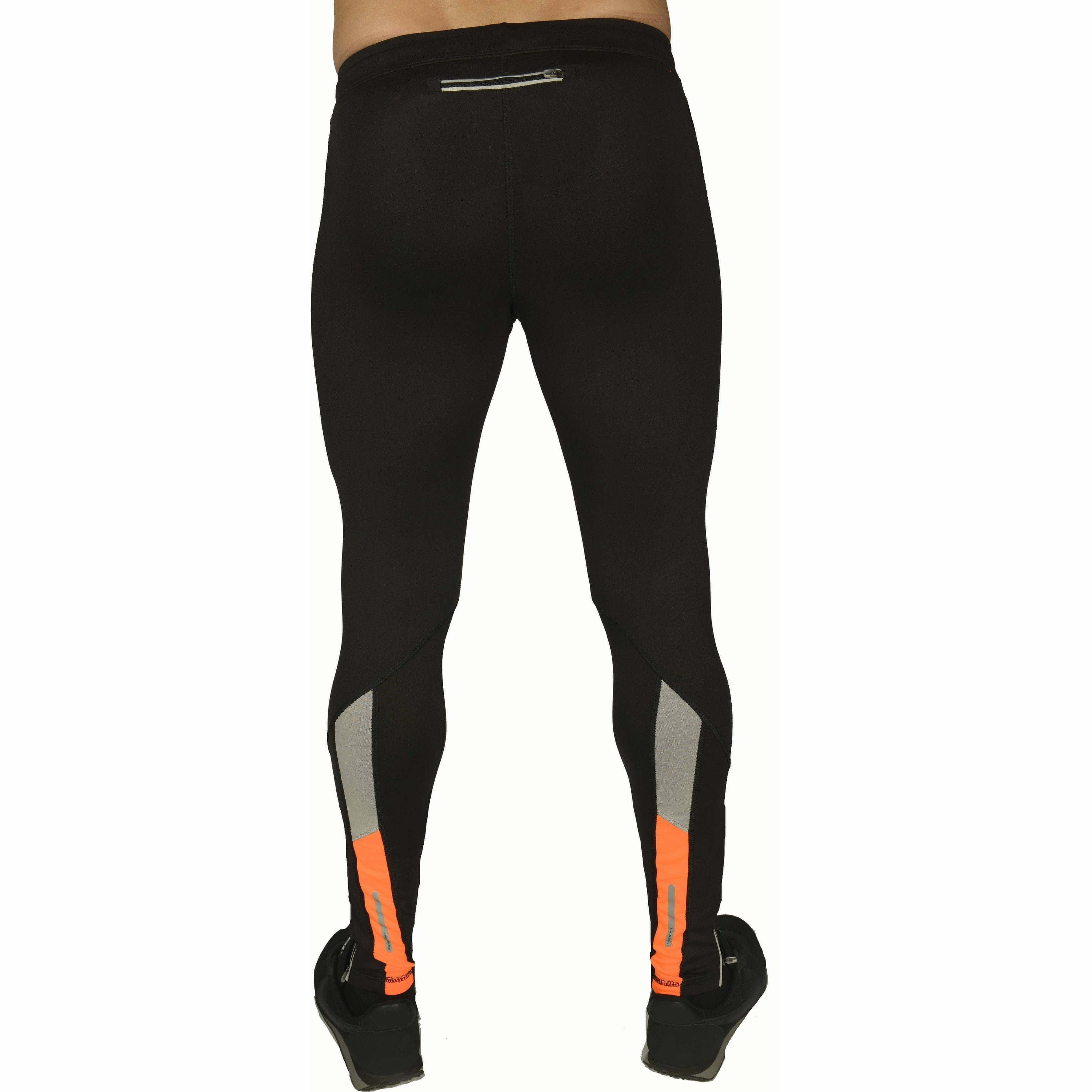 High Waist Pro Athlete Dance Practice Fitness Lover More Mile More-Tech Mens Long Running Tights - Black