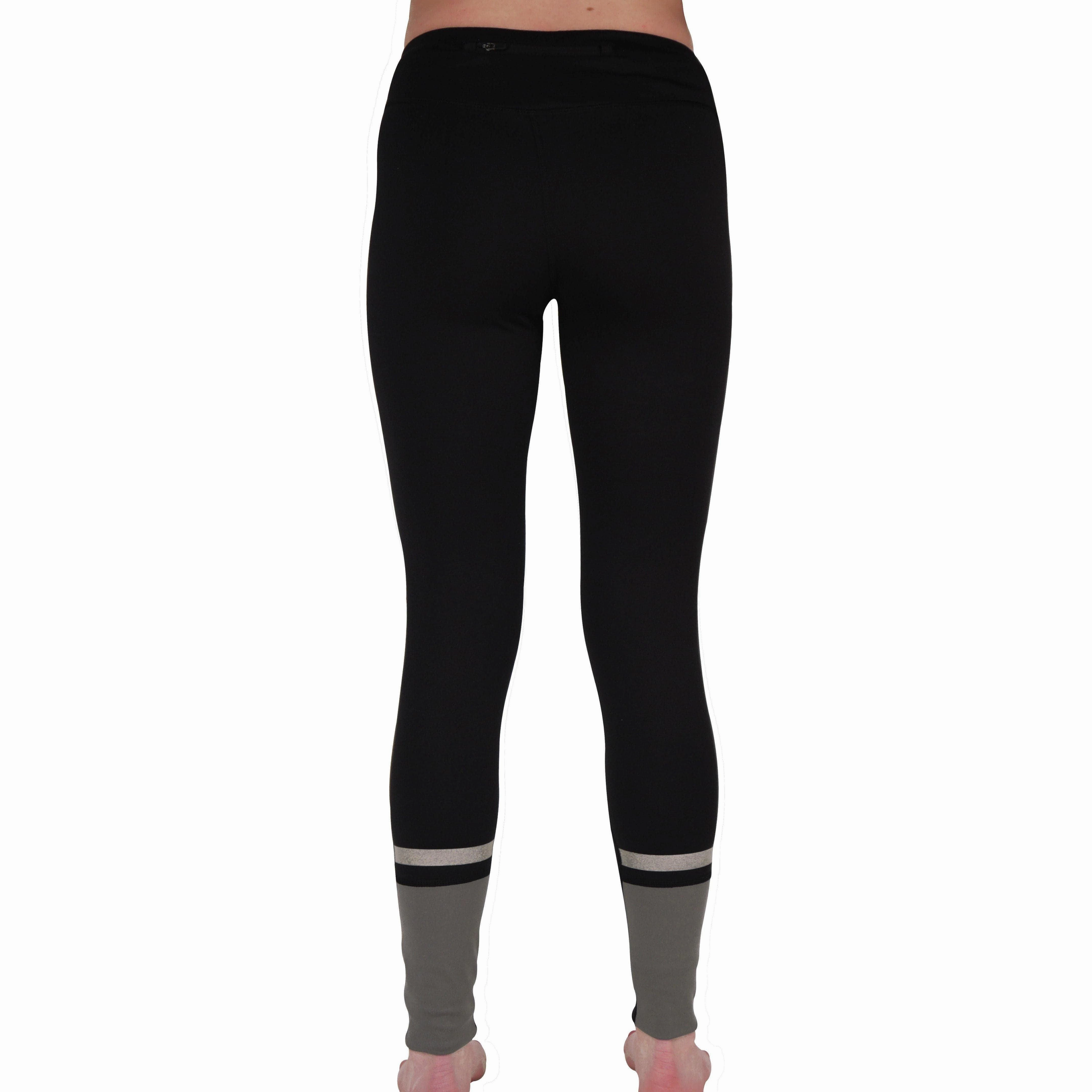 Evening Walk Unisex Style More Mile Power Womens Long Running Tights - Black