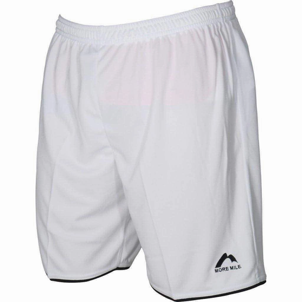 More Mile Premier Mens Football Shorts - White Stylish Outfit Comfy Vibes