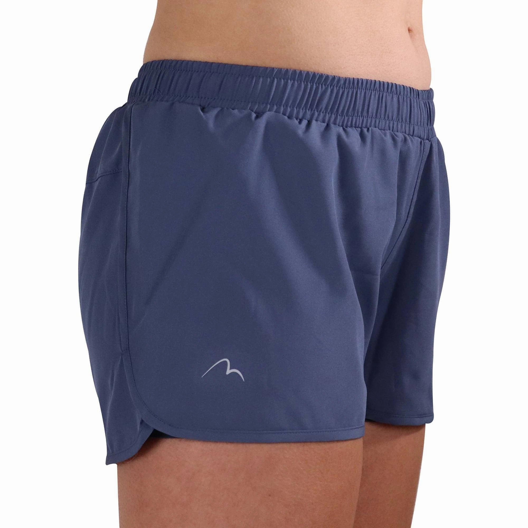 Jogging Ready Street Chic More Mile Racer Split Womens Running Shorts - Blue