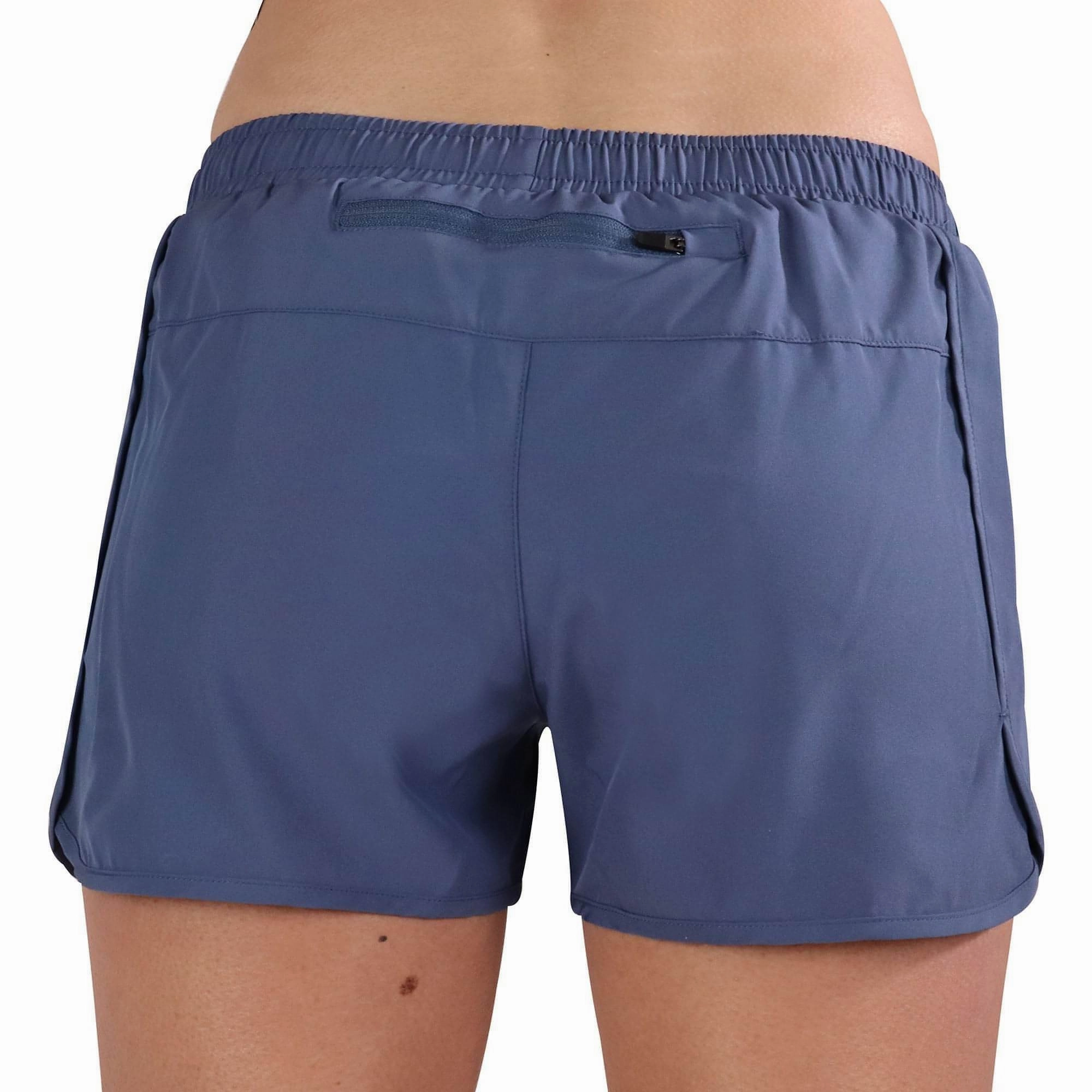 Comfy Layer Thermoregulating Fabric More Mile Racer Split Womens Running Shorts - Blue