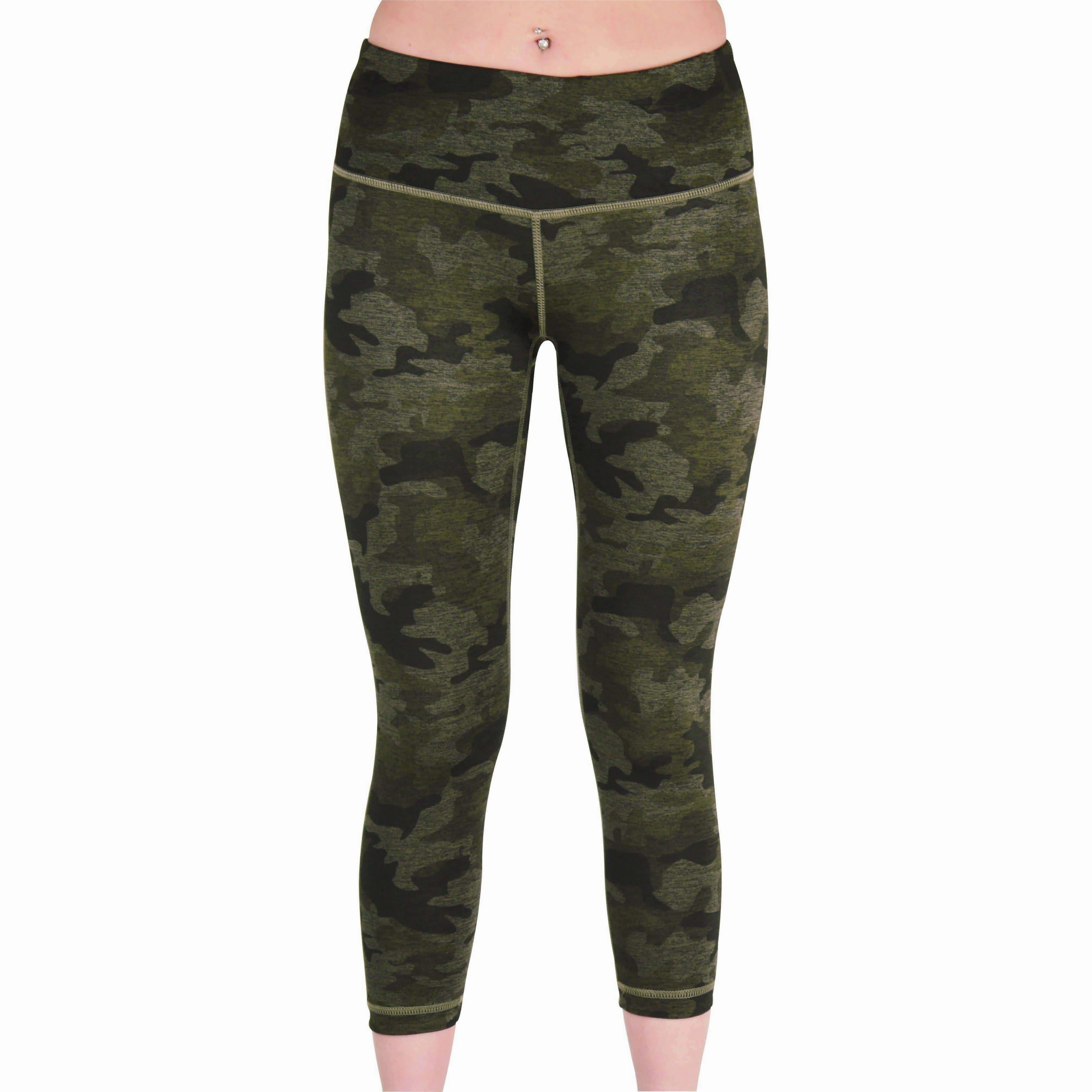 More Mile Reversible Graphic Womens 3/4 Capri Running Tights - Green Training Ready Everyday Essential