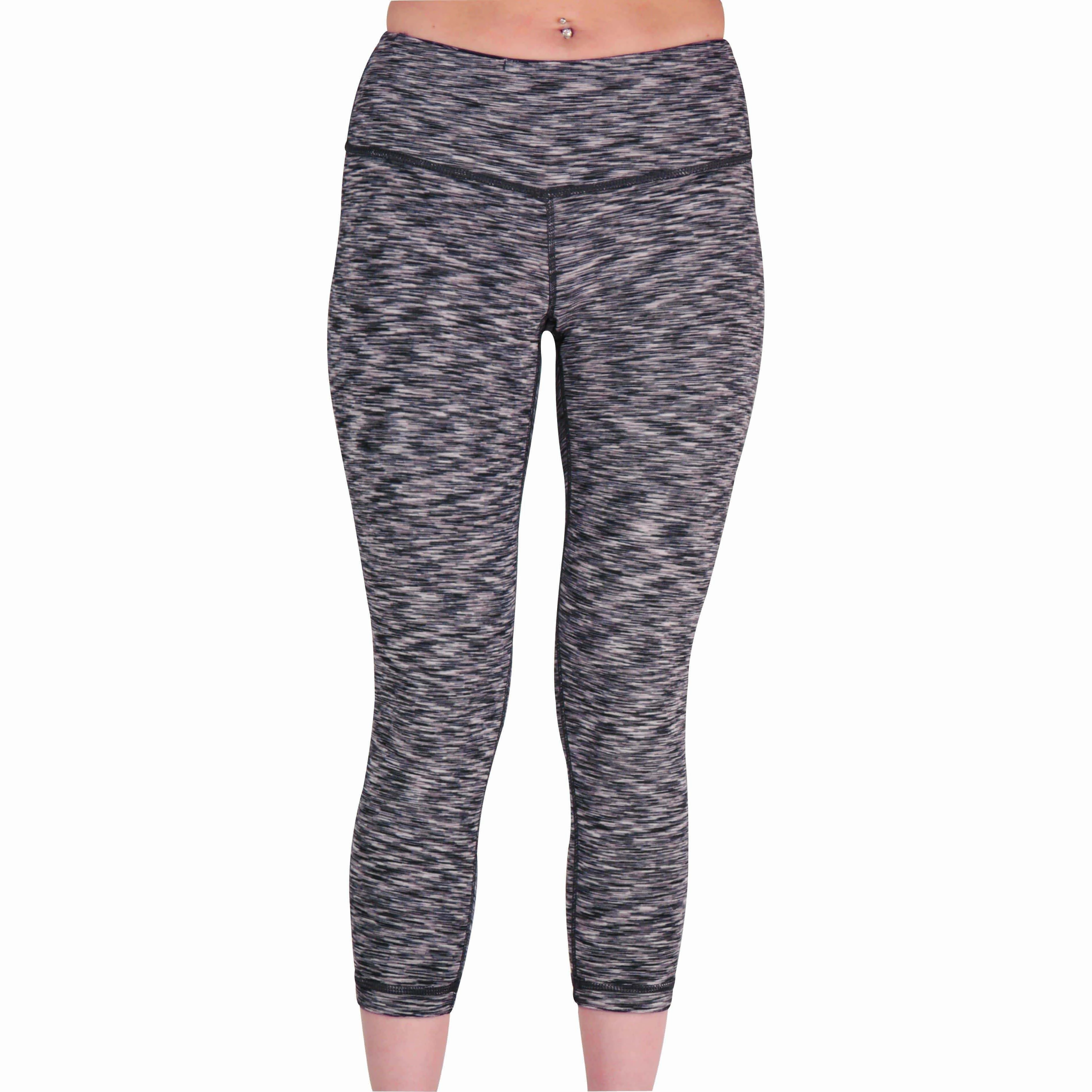 Day Ready Dance Practice Rib Knit More Mile Reversible Graphic Womens 3/4 Capri Running Tights - Grey