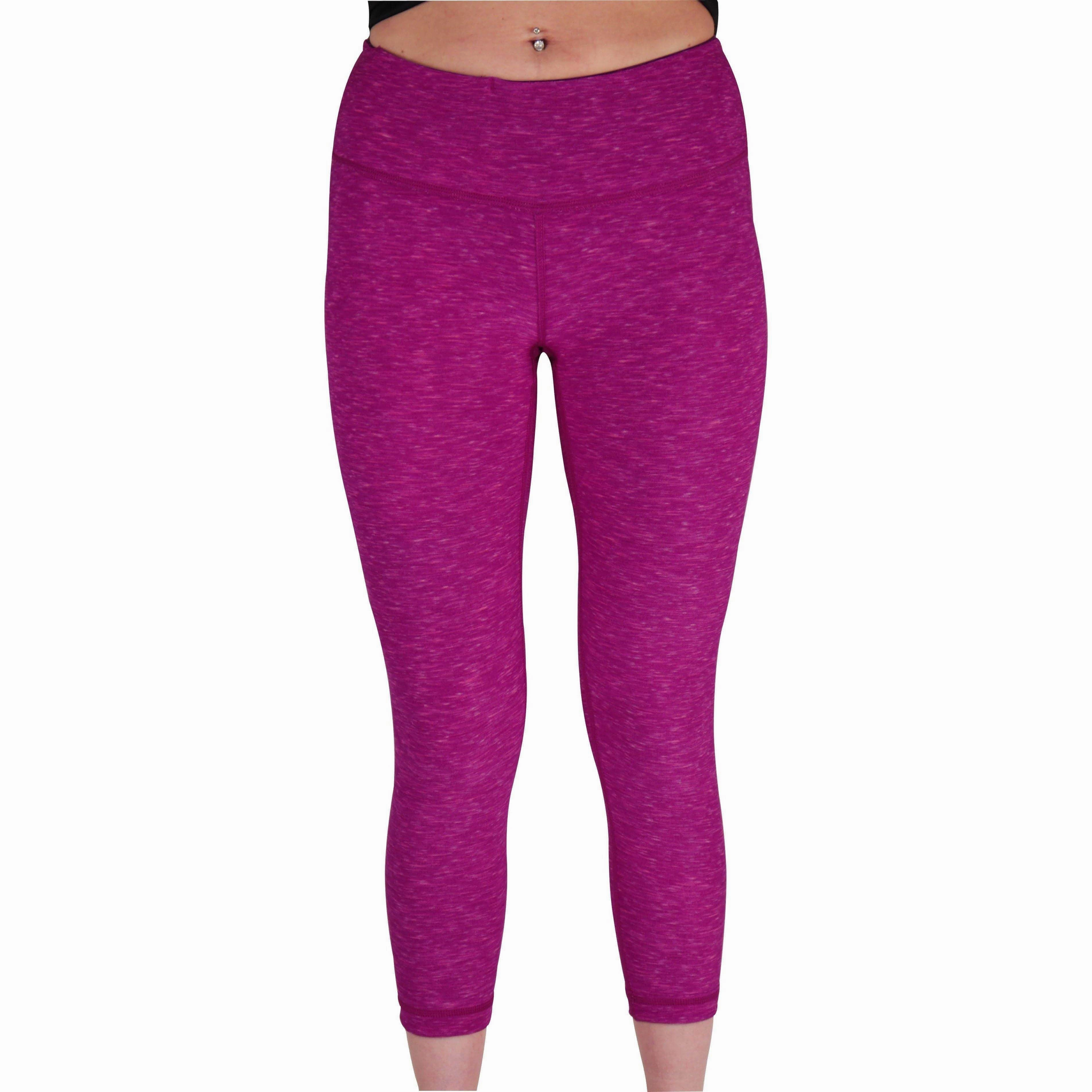 More Mile Reversible Graphic Womens 3/4 Capri Running Tights - Pink Smooth Lining Technology Layered Seam Construction