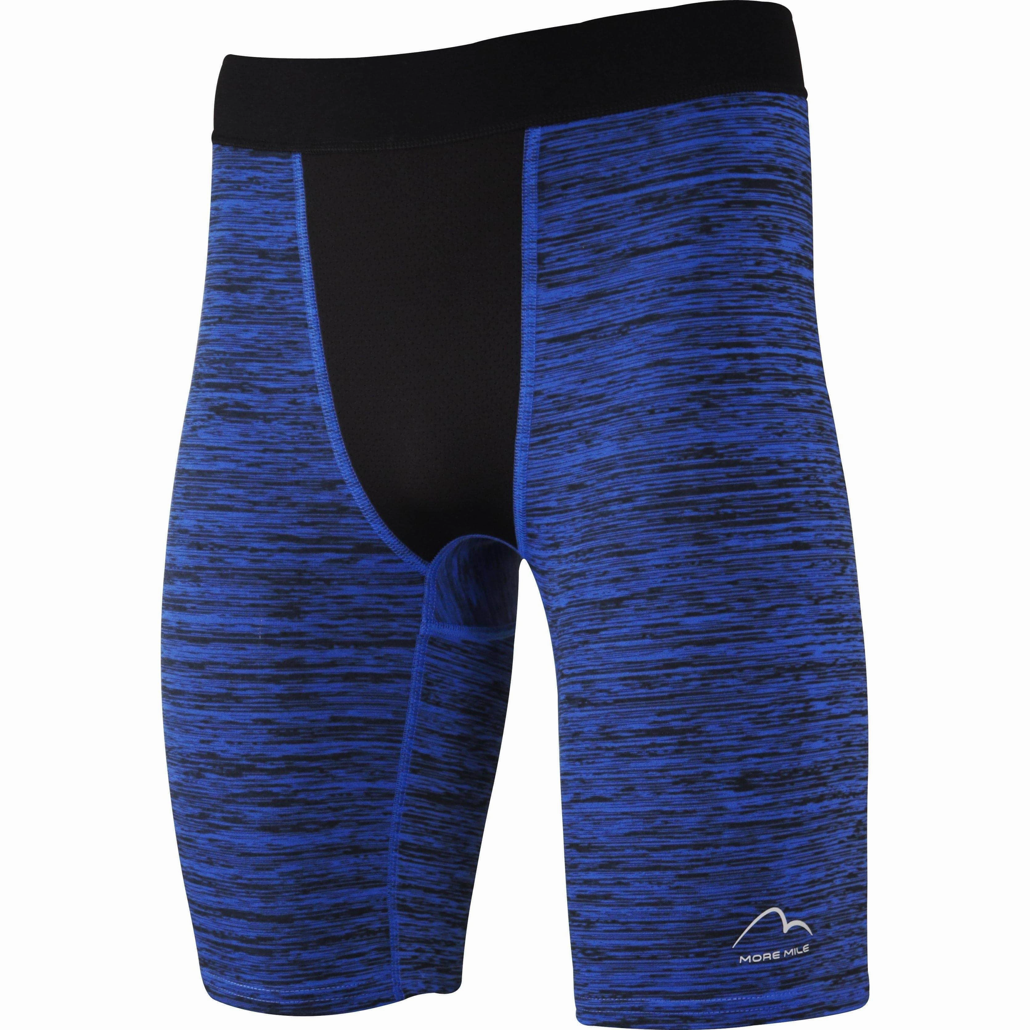 More Mile Train To Run Mens Baselayer Short Tights - Blue Summer Comfort garden work