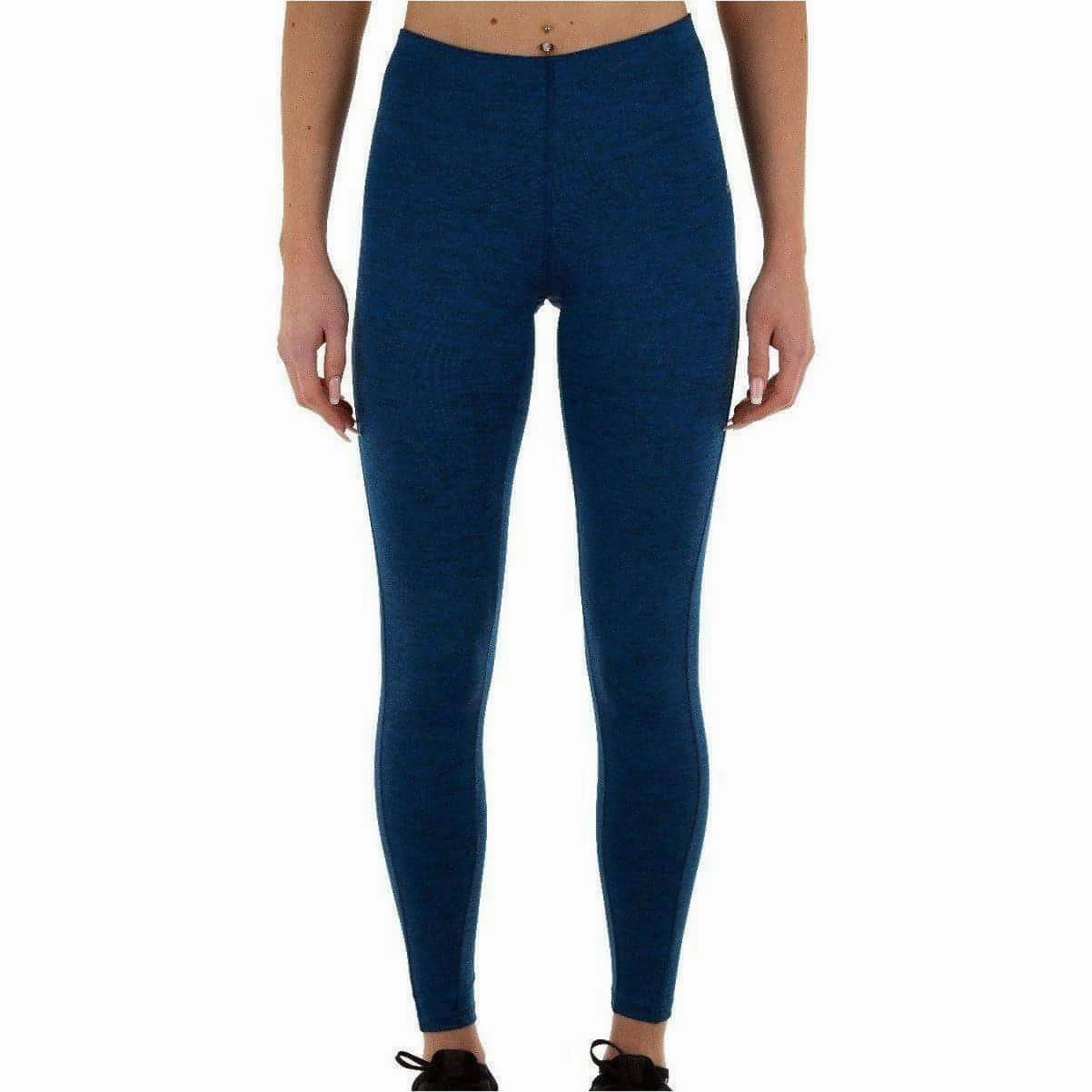 Solid Color More Mile Train To Run Womens Long Running Tights - Blue