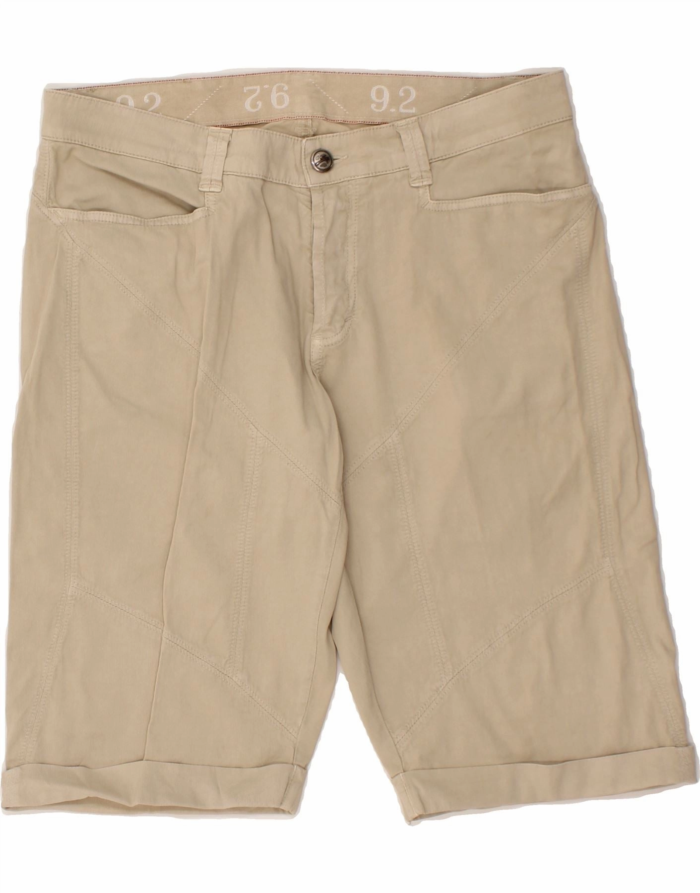 9.2 BY CARLO CHIONNA Mens Bermuda Shorts W36 Large Beige Cotton fishing outfit