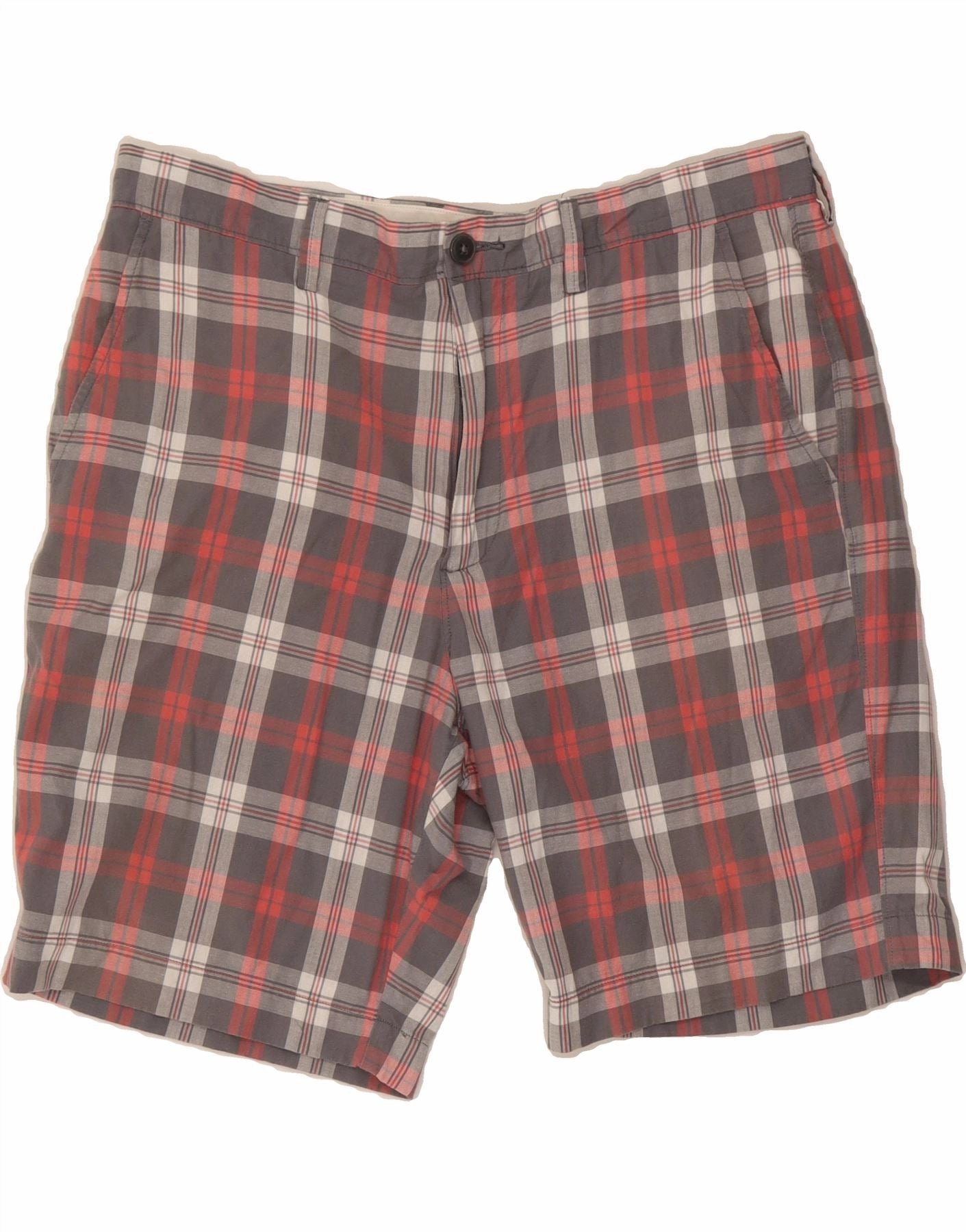 City Look J. CREW Mens Gramercy Chino Shorts W35 Large  Grey Check Cotton