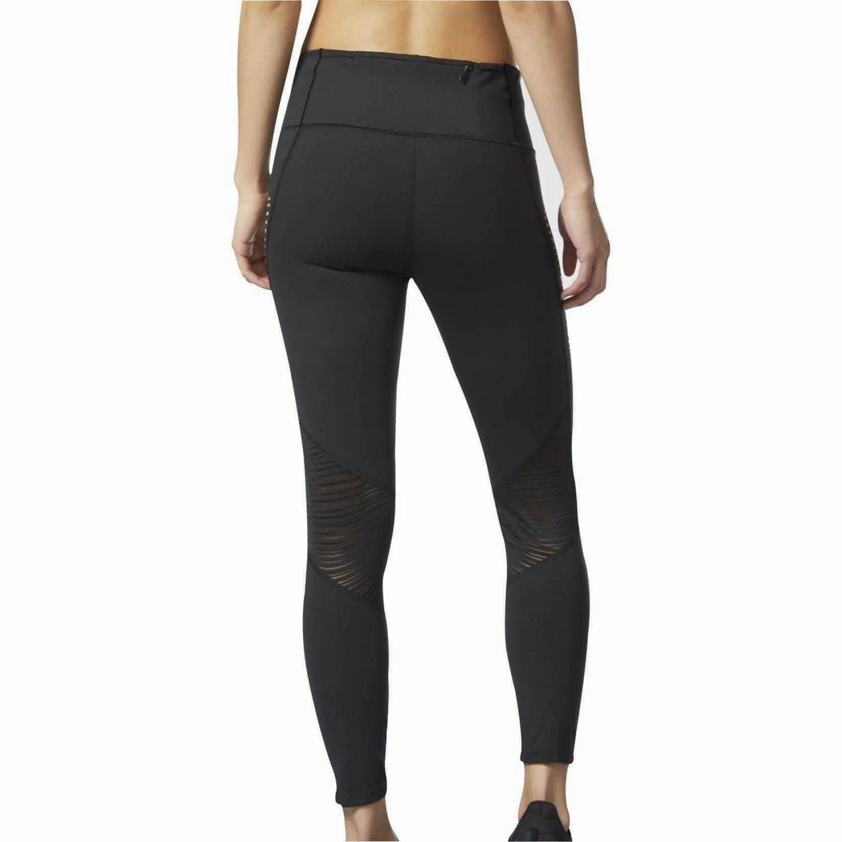 Luxury Choice Weekend Trip Ribbed Texture Fabric adidas Supernova Womens 7/8 Running Tights - Black
