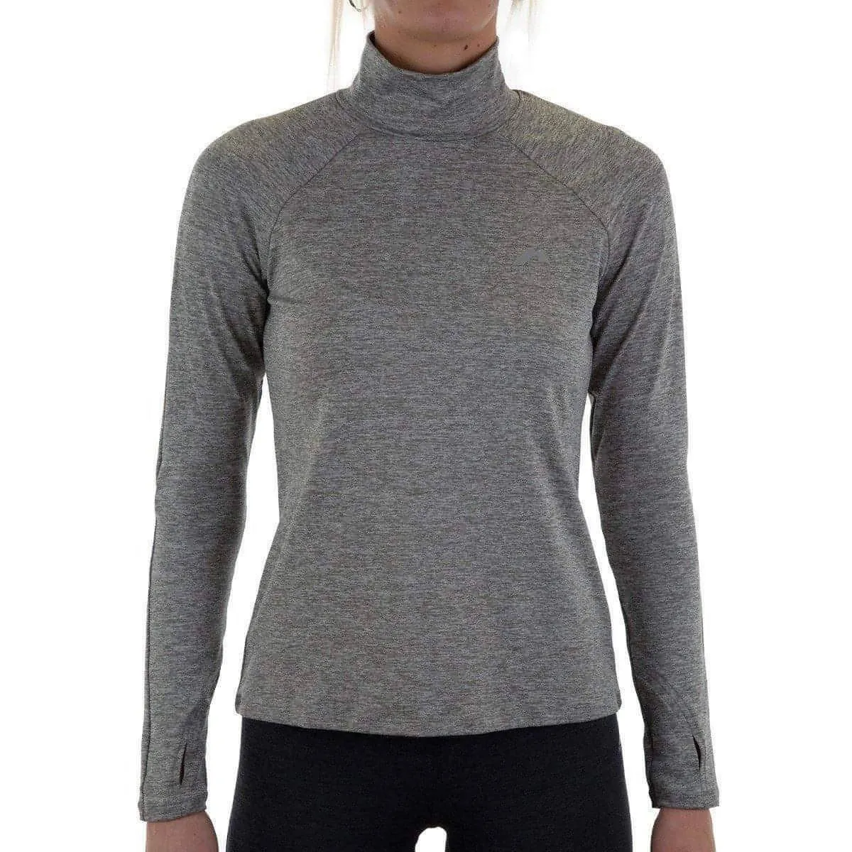 More Mile Train To Run Womens Long Sleeve Funnel Neck Running Top - Grey Sporty essentials