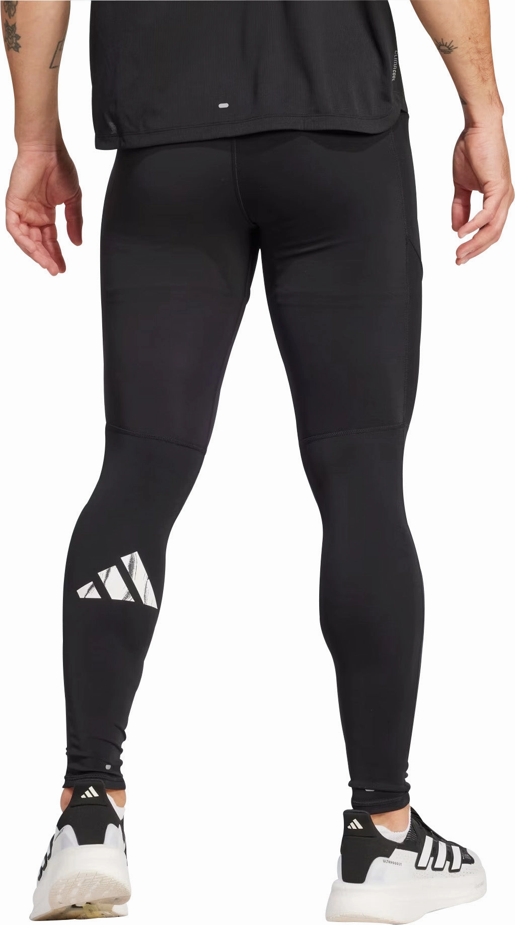 High Waist For Adults adidas Run It Mens Long Running Tights - Black