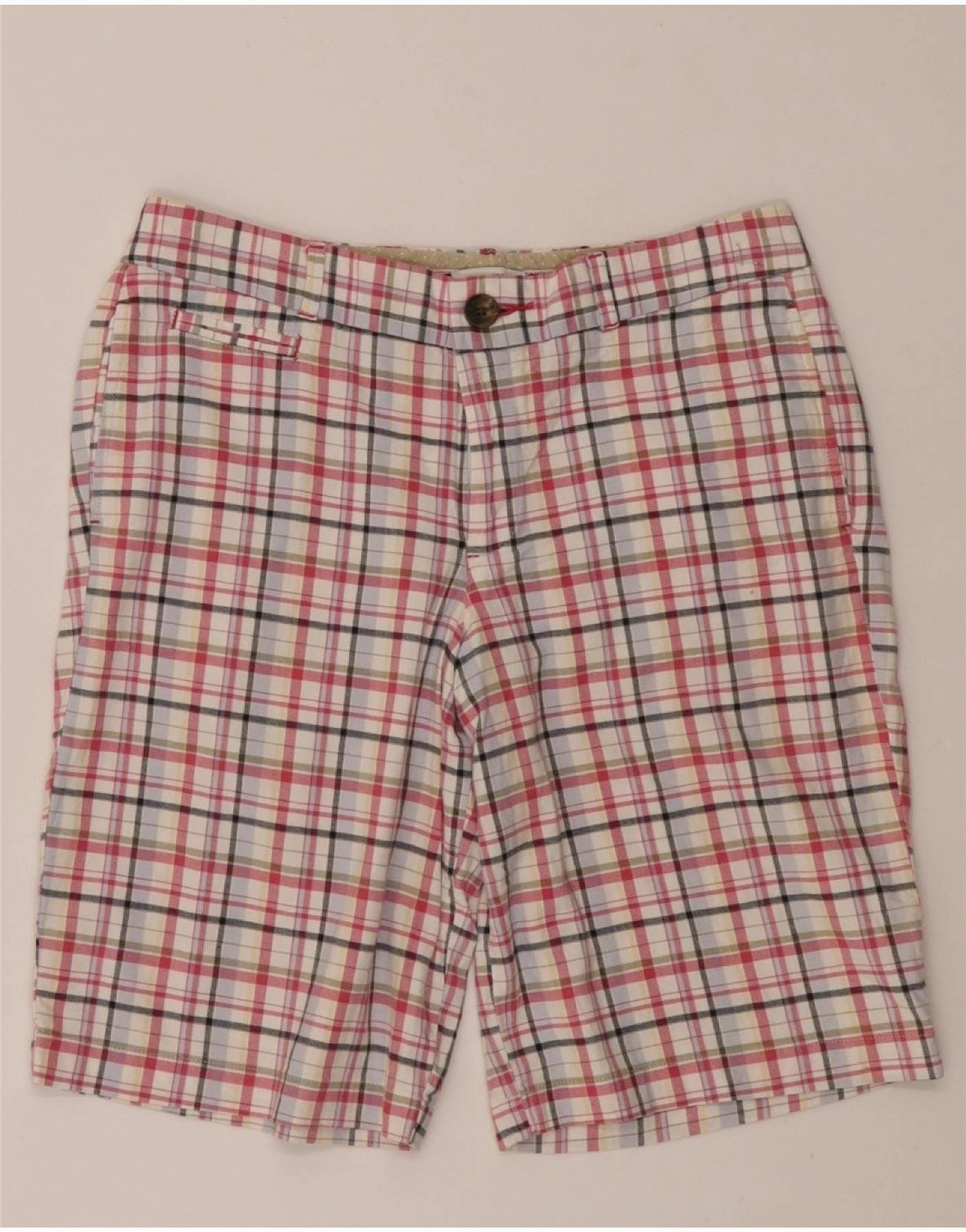 DOCKERS Mens Favorite Fit Casual Shorts US 4 Small W28  Red Check Cotton t shirt