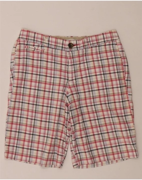 DOCKERS Mens Favorite Fit Casual Shorts US 4 Small W28  Red Check Cotton t shirt