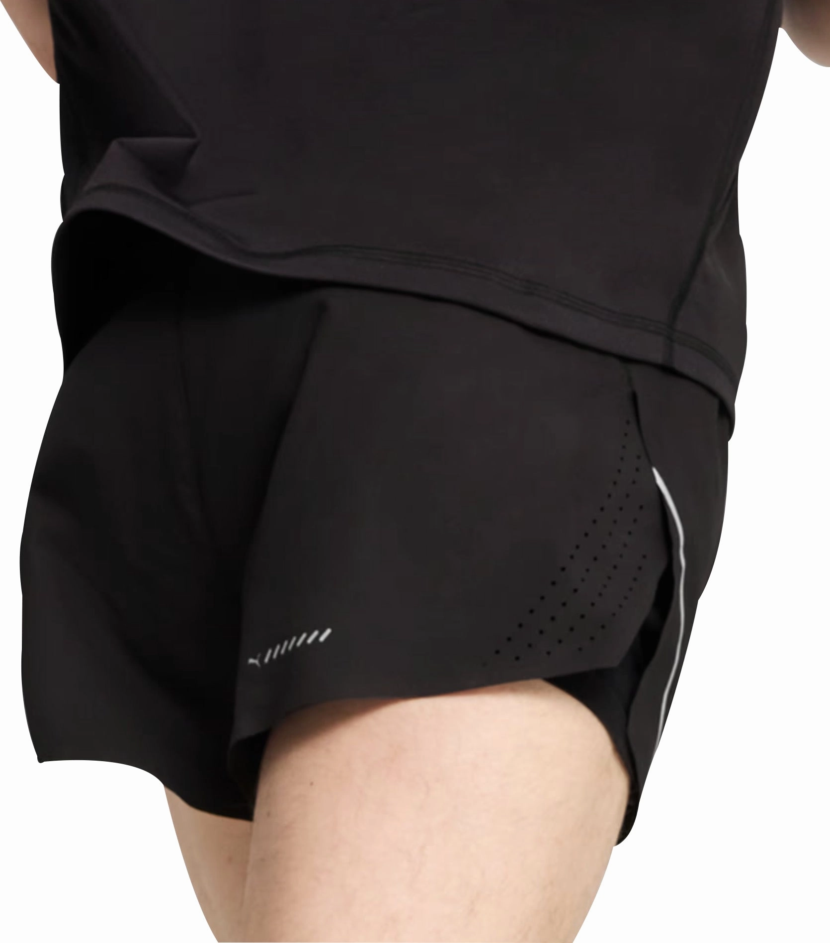 Holiday Gift Puma Raceday Ultraweave 3 Inch Split Mens Running Shorts - Black