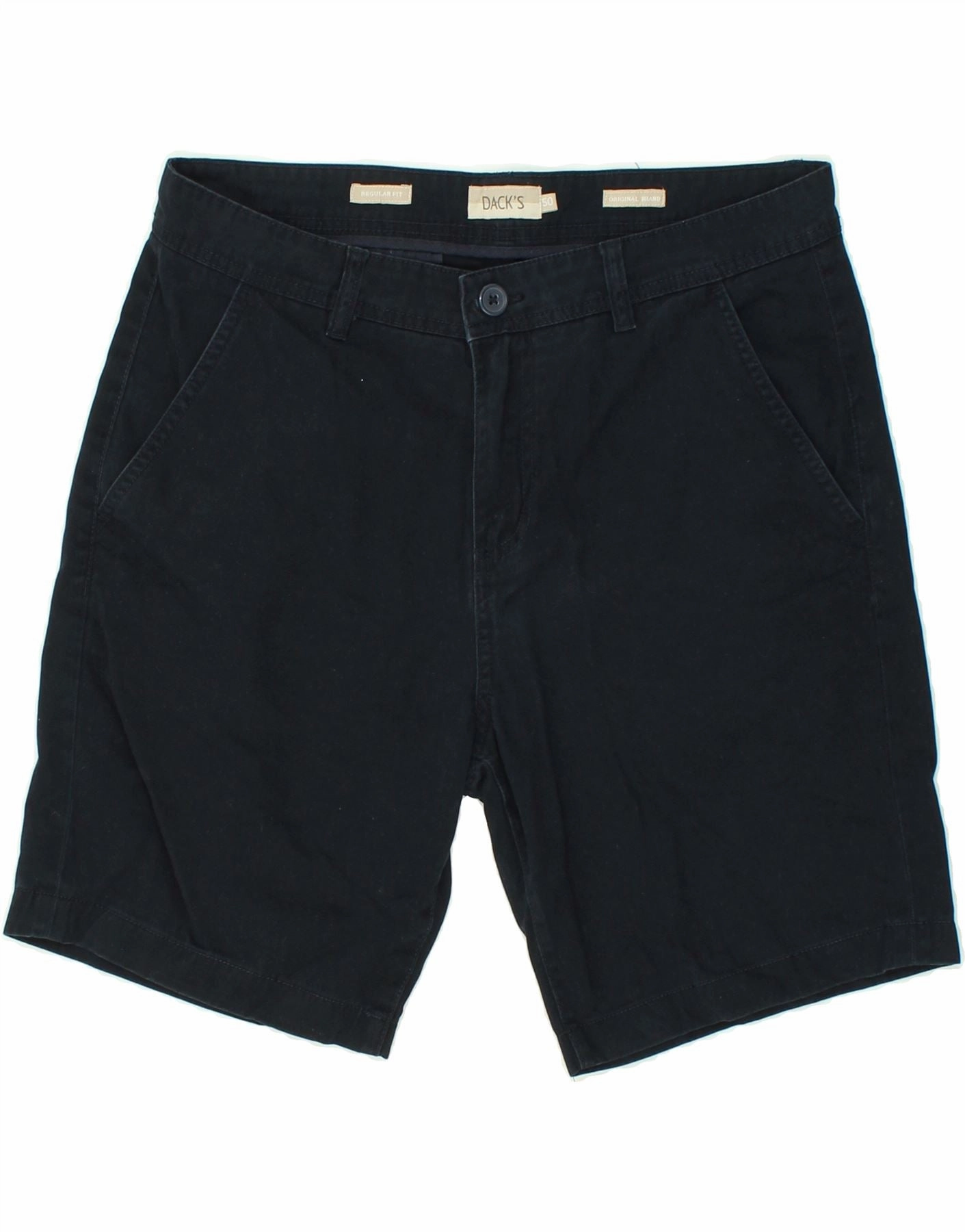 DACK'S Mens Regular Fit Chino Shorts IT 50 Large W32  Navy Blue Cotton Active Comfort