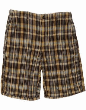 IZOD Mens Chino Shorts W36 Large  Khaki Check Cotton cycling clothing Summer Vibe