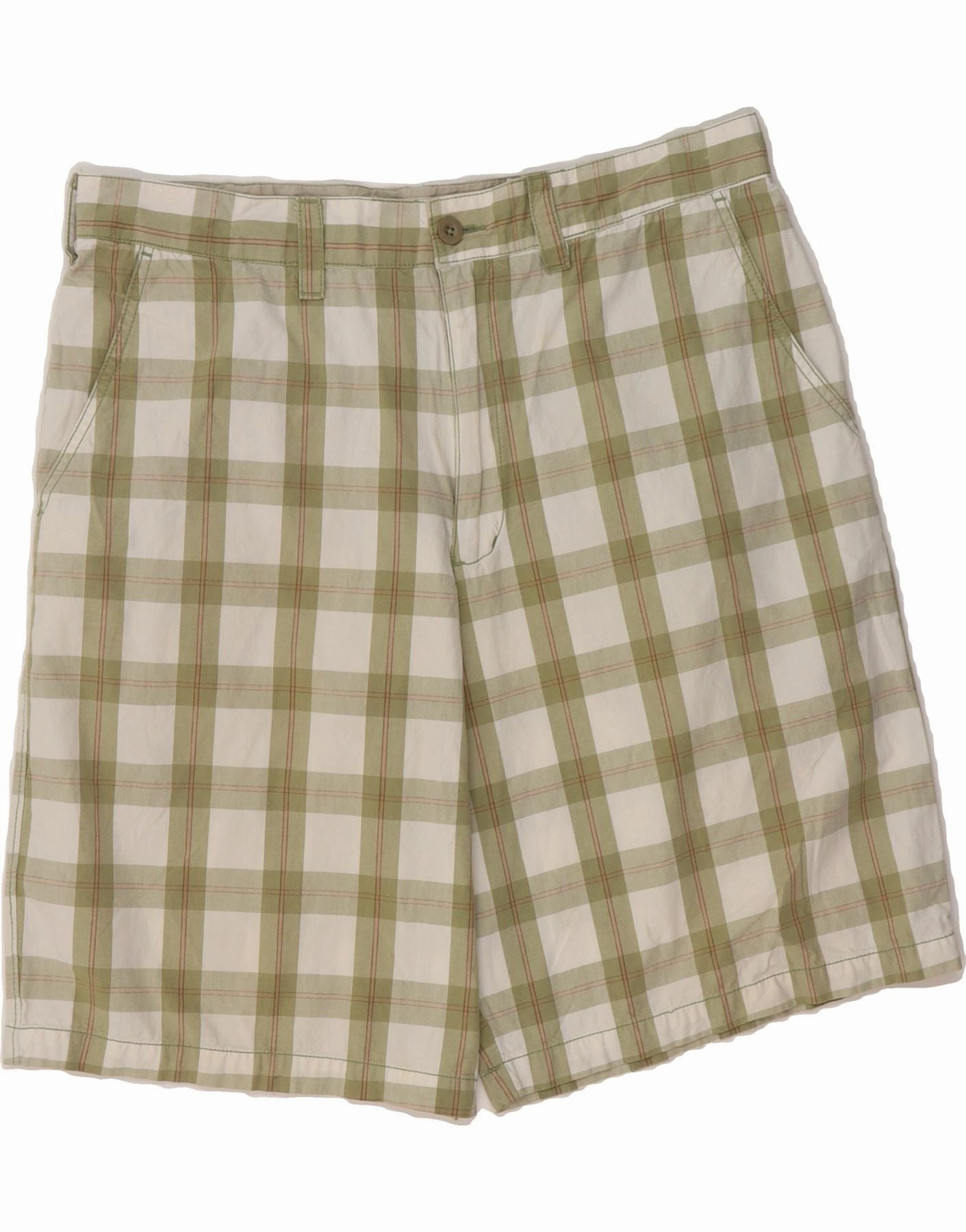 mesh ventilation MOSSIMO Mens Chino Shorts W36 Large Green Check Cotton