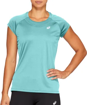 Fashion Top Sustainable production Asics Cap Short Sleeve Womens Running Top - Green